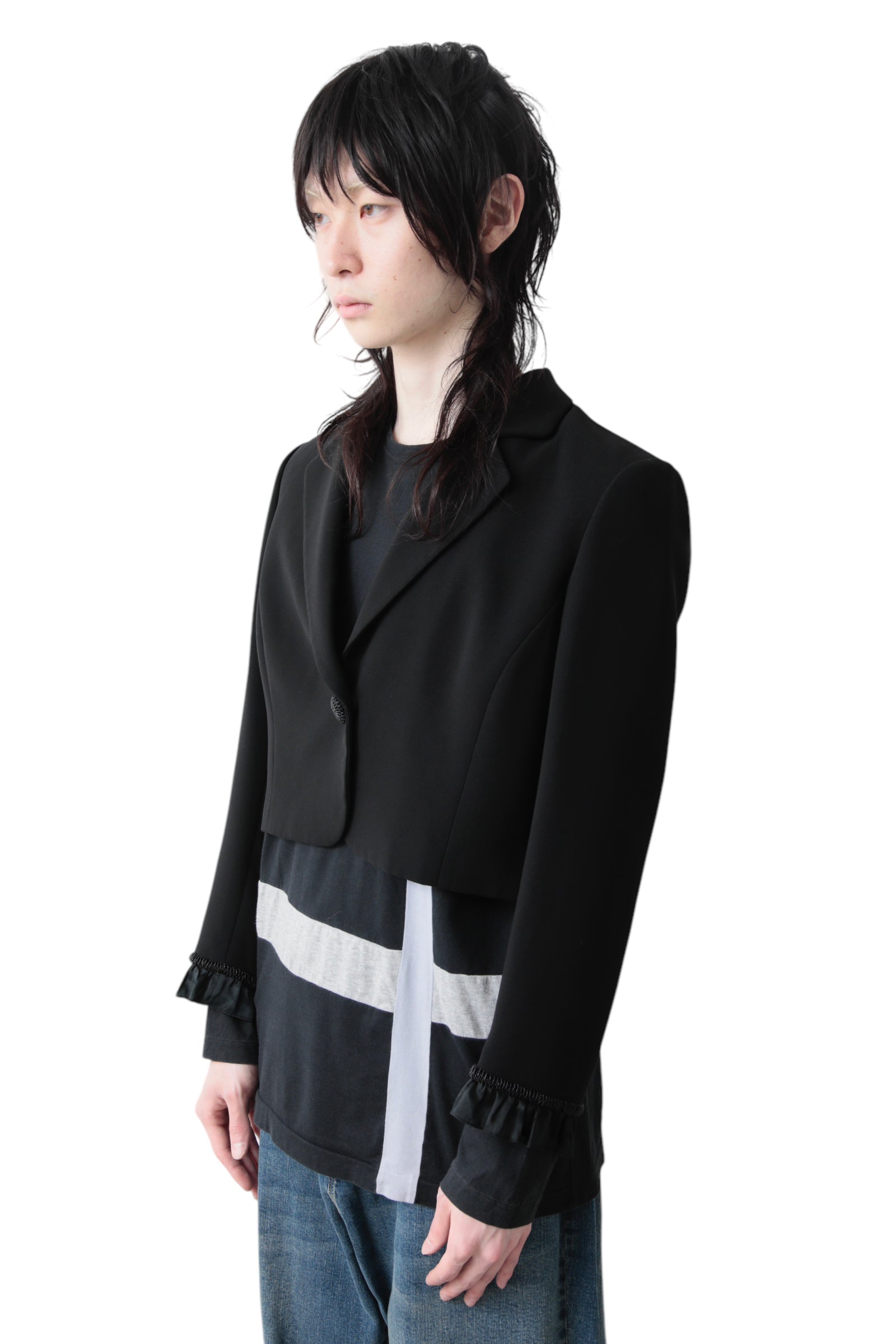 BIJOU SLEEVE CROPPED TAILORED JACKET