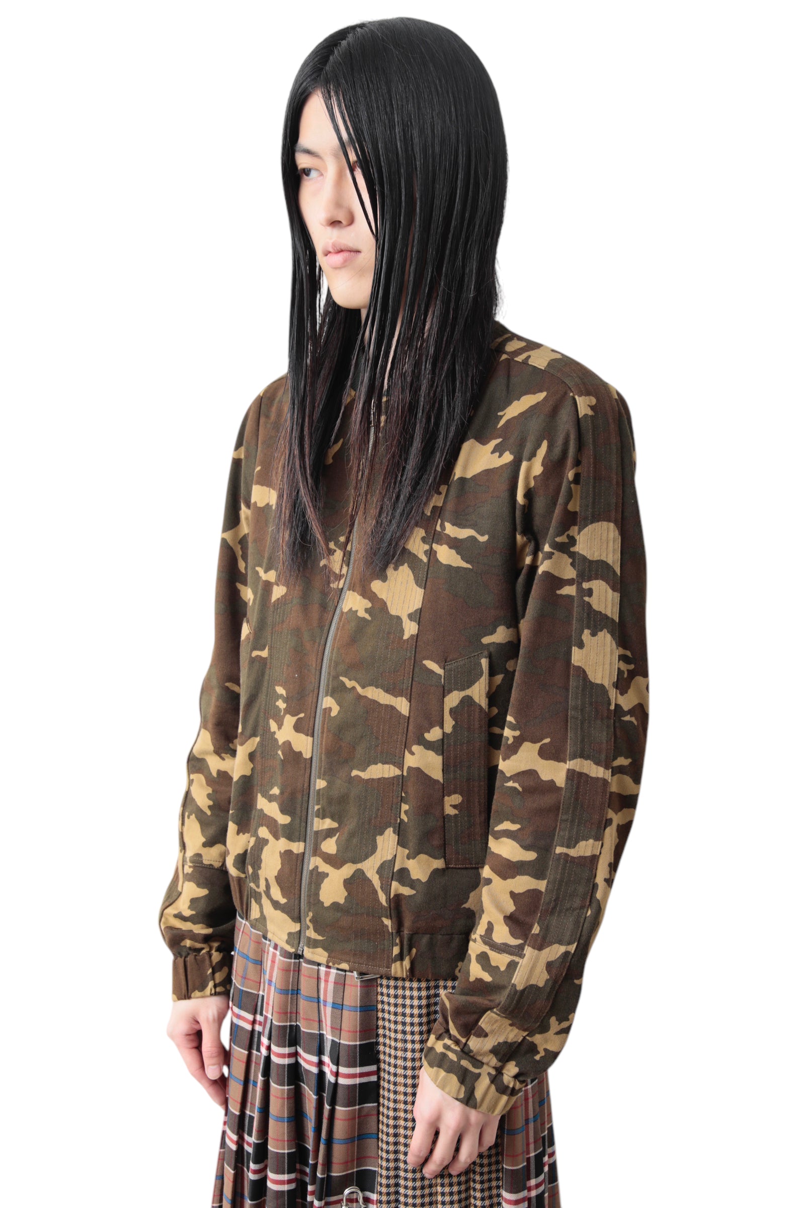 DRIES VAN NOTEN CROPPED CAMO BOMBER JACKET