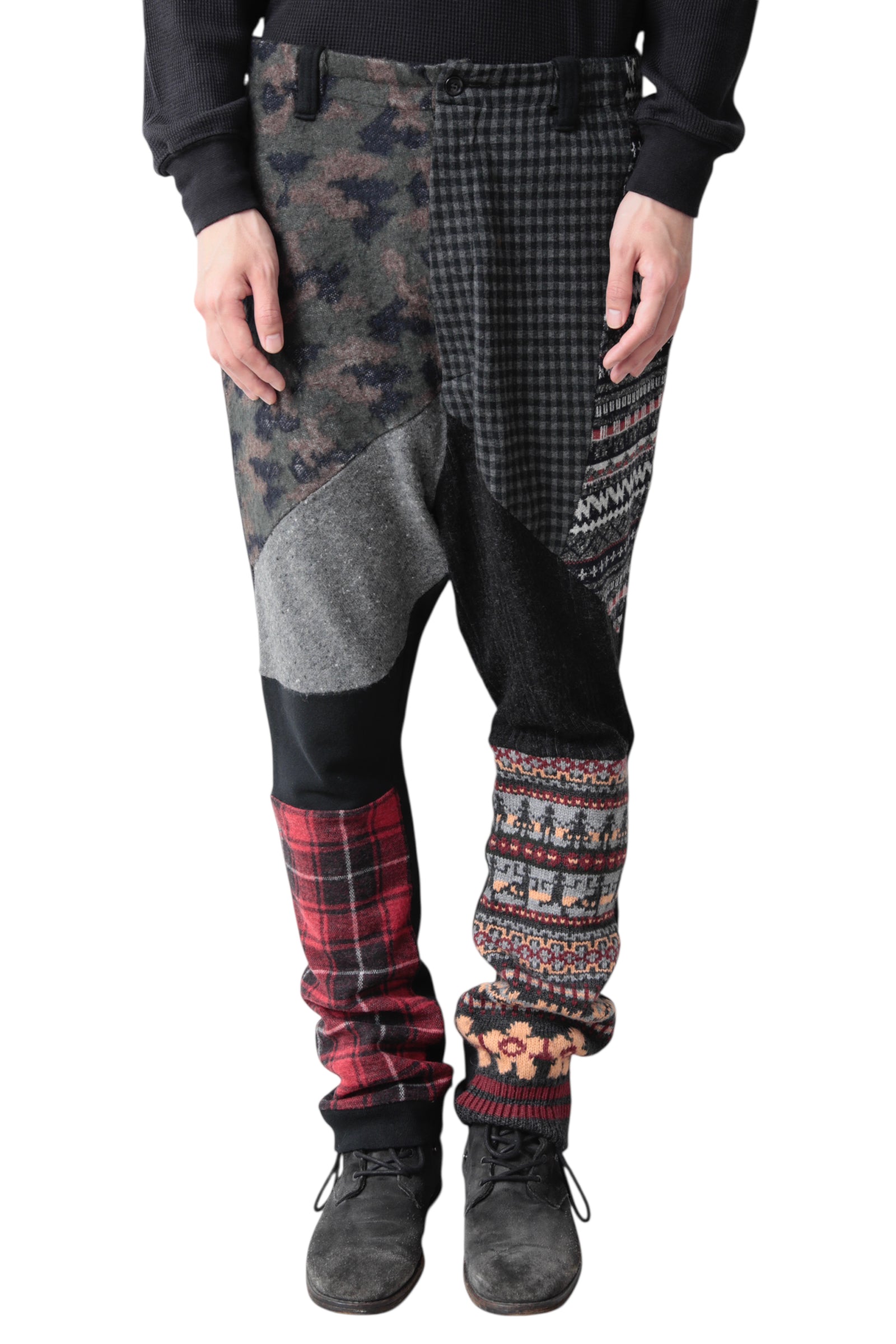 NOZOMI ISHIGURO PATCHWORK SAROUEL PANTS