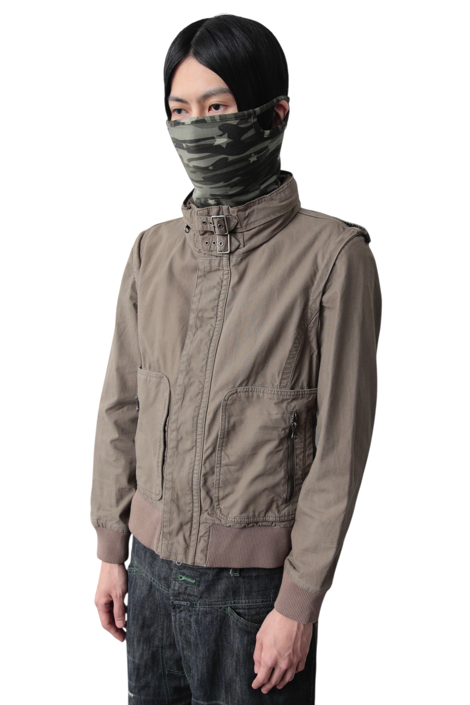 EARLY 2000s PPFM DETACHABLE SLEEVE MILITARY BLOUSON
