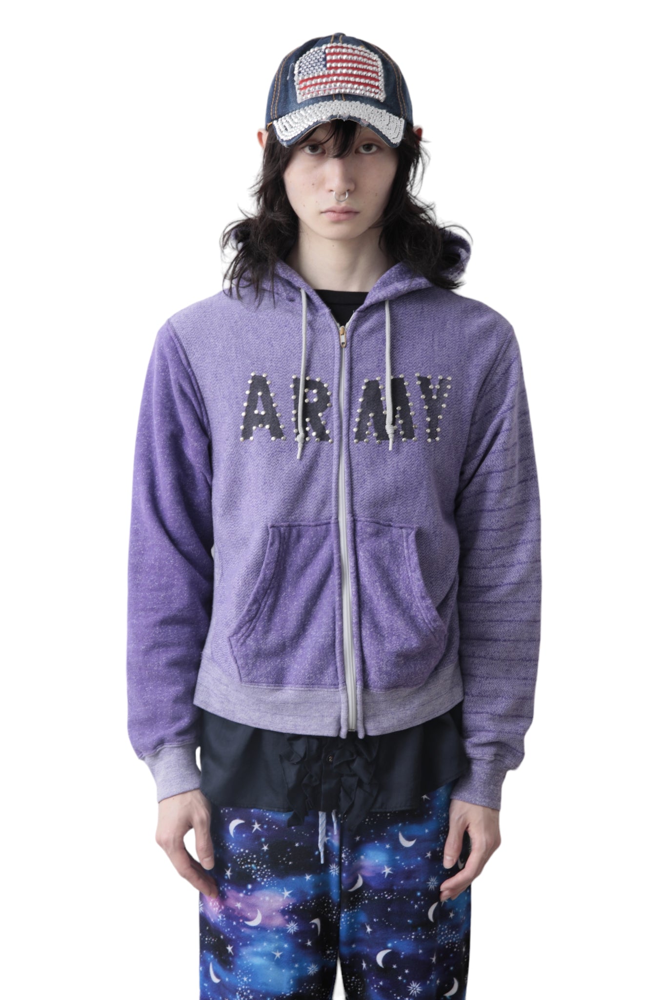 DECORATIVE "ARMY" ZIP UP HOODIE