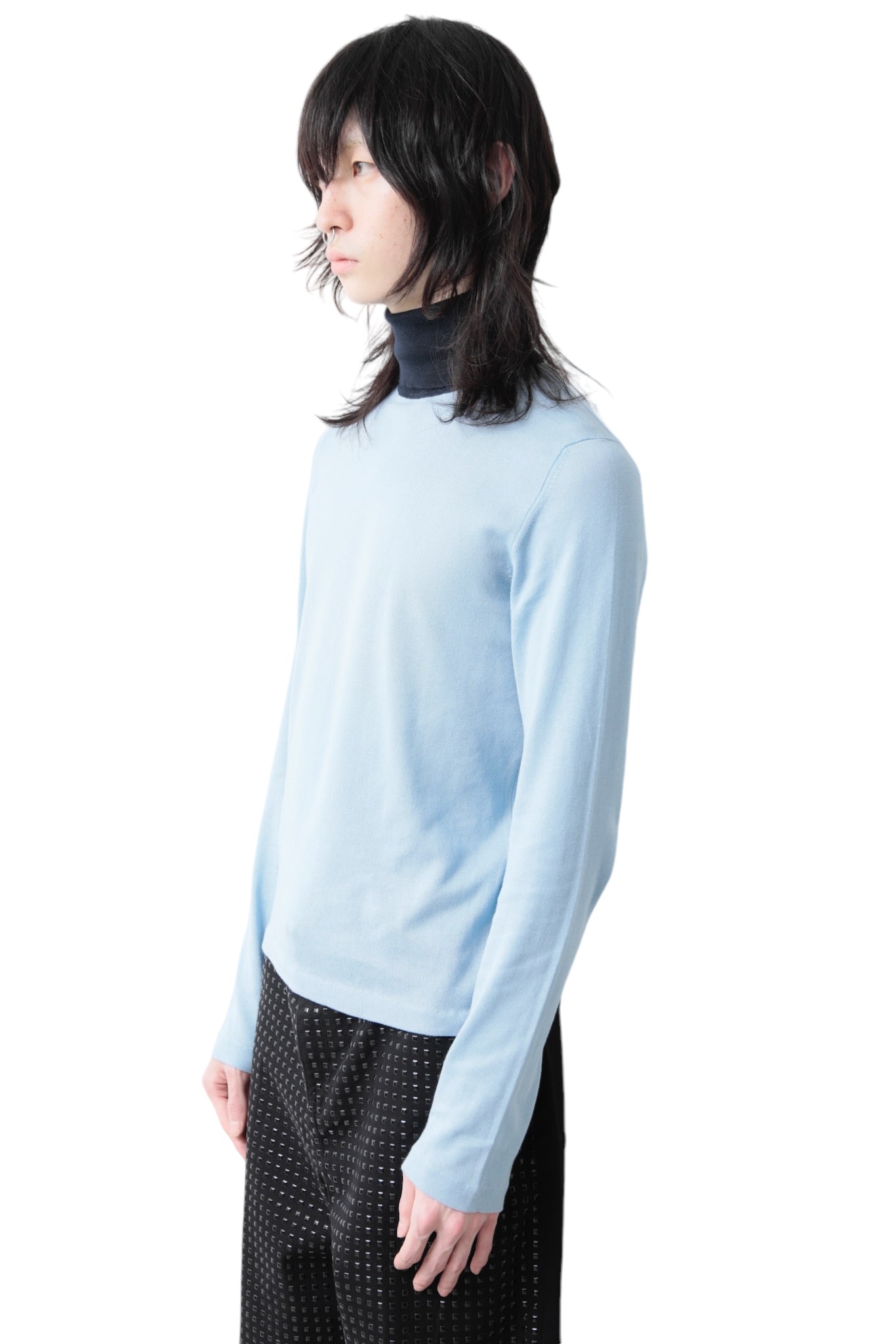 2007s MIUMIU BI COLOR TURTLE NECK TOP