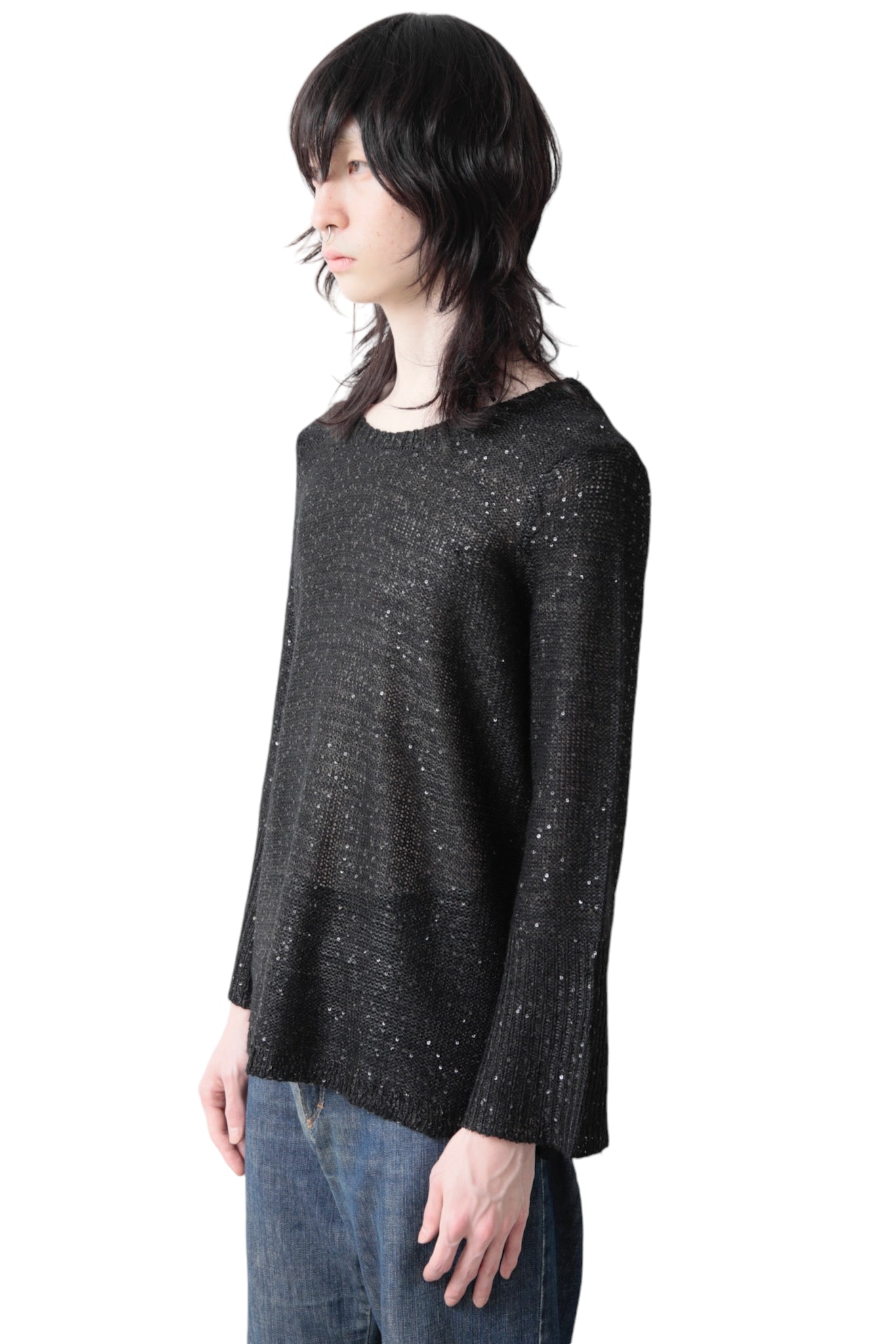 SEQUINS CREW NECK SWEATER