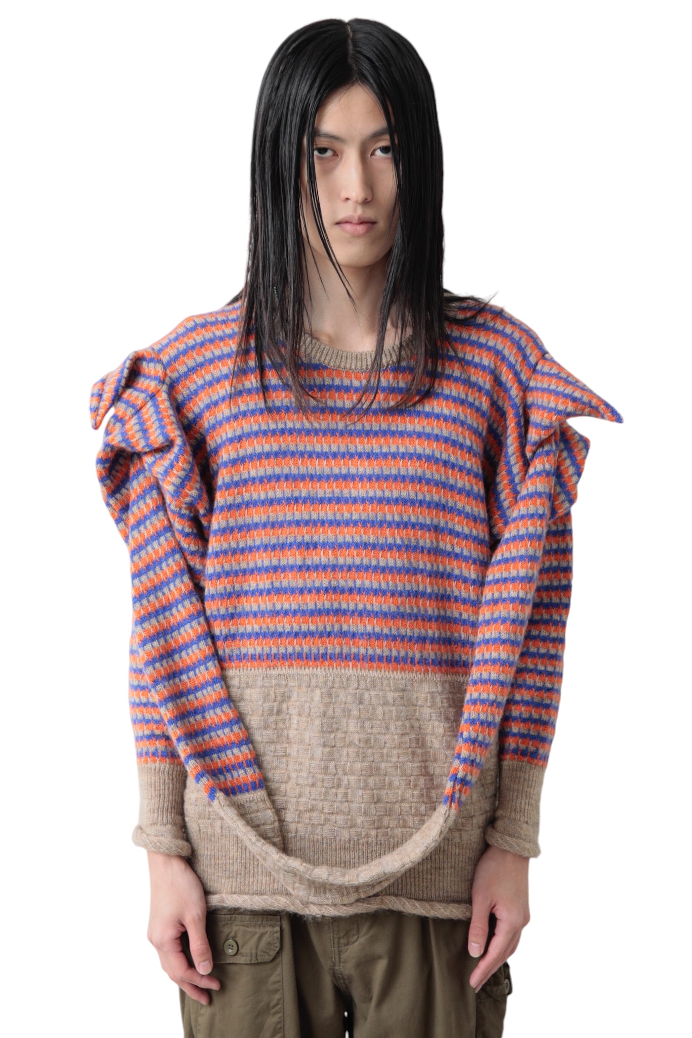 BERNHARD WILLHELM DEFORMATION JACQUARD SWEATER