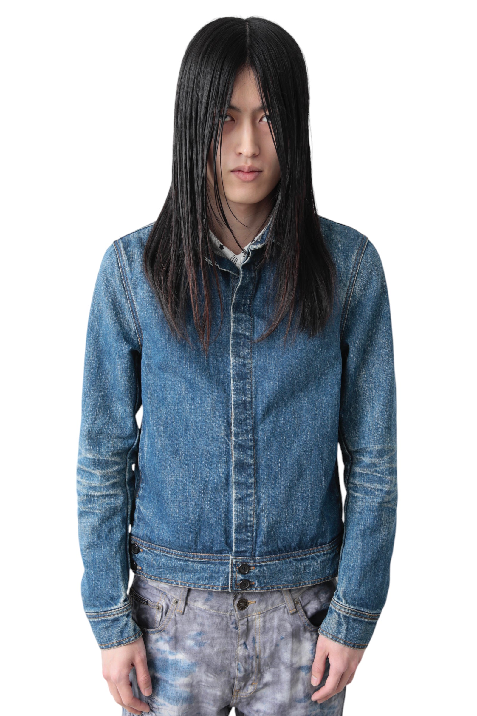 EARLY 2000S/S DIOR HOMME BY HEDI SLIMANE FADE BLUE DENIM JACKET