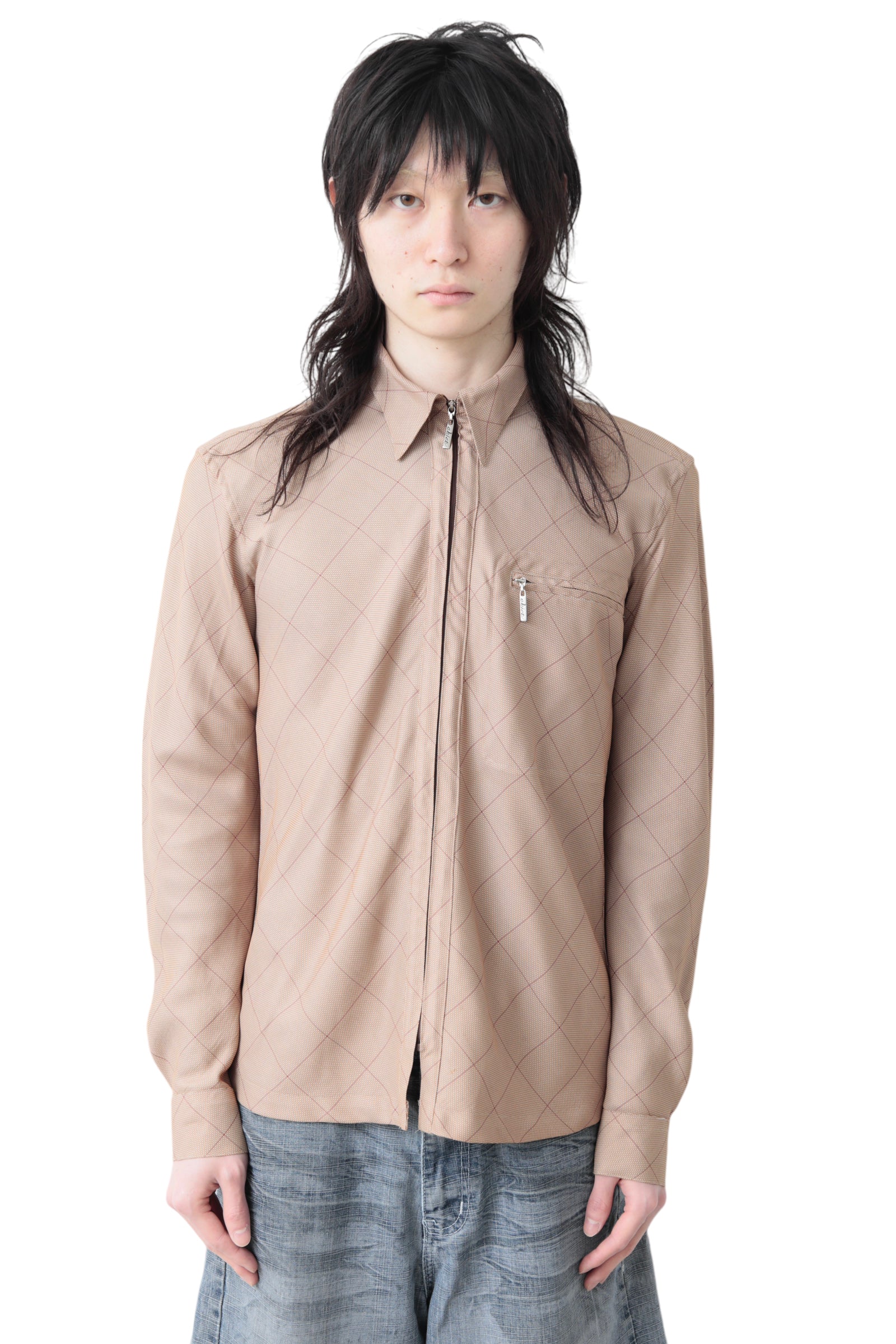 JEAN PAUL GAULTIER ARGYLE ZIP UP BLOUSON