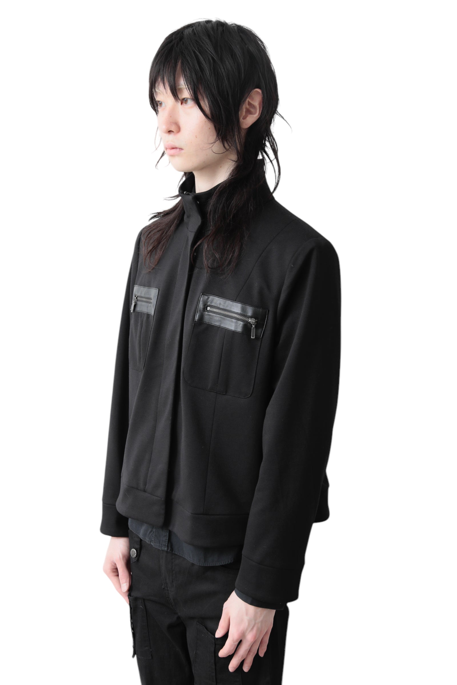 FRONT POCKETS STAND COLLAR JACKET