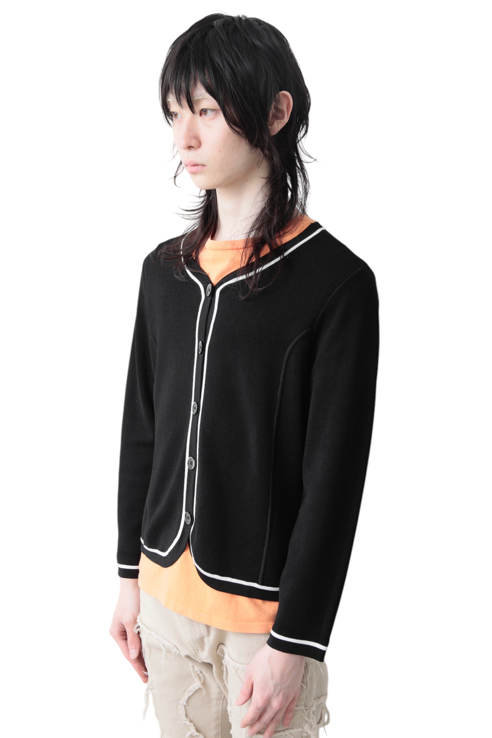 PIPING BUTTON UP CARDIGAN