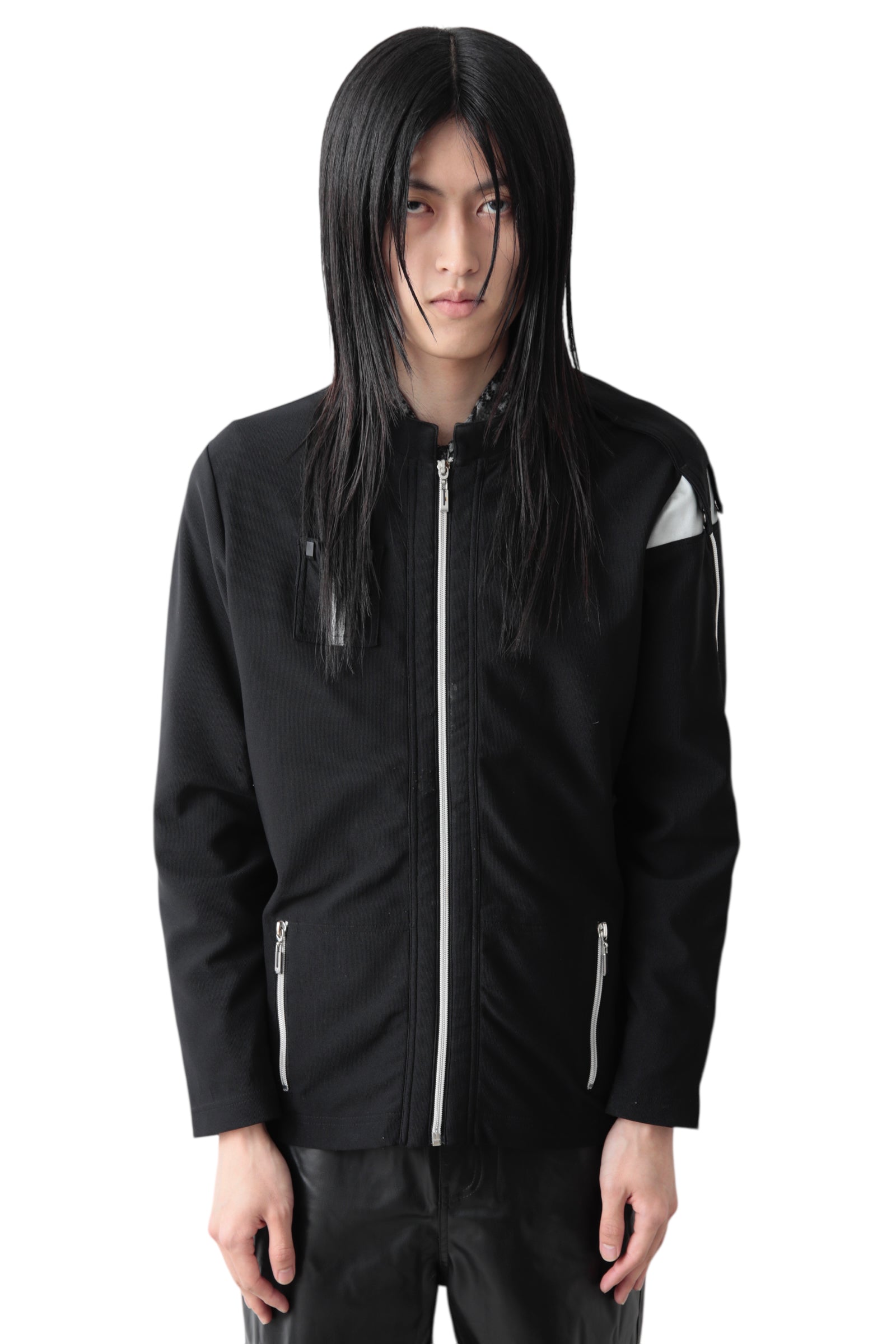 PANEL SWITCHING ZIP UP JACKET