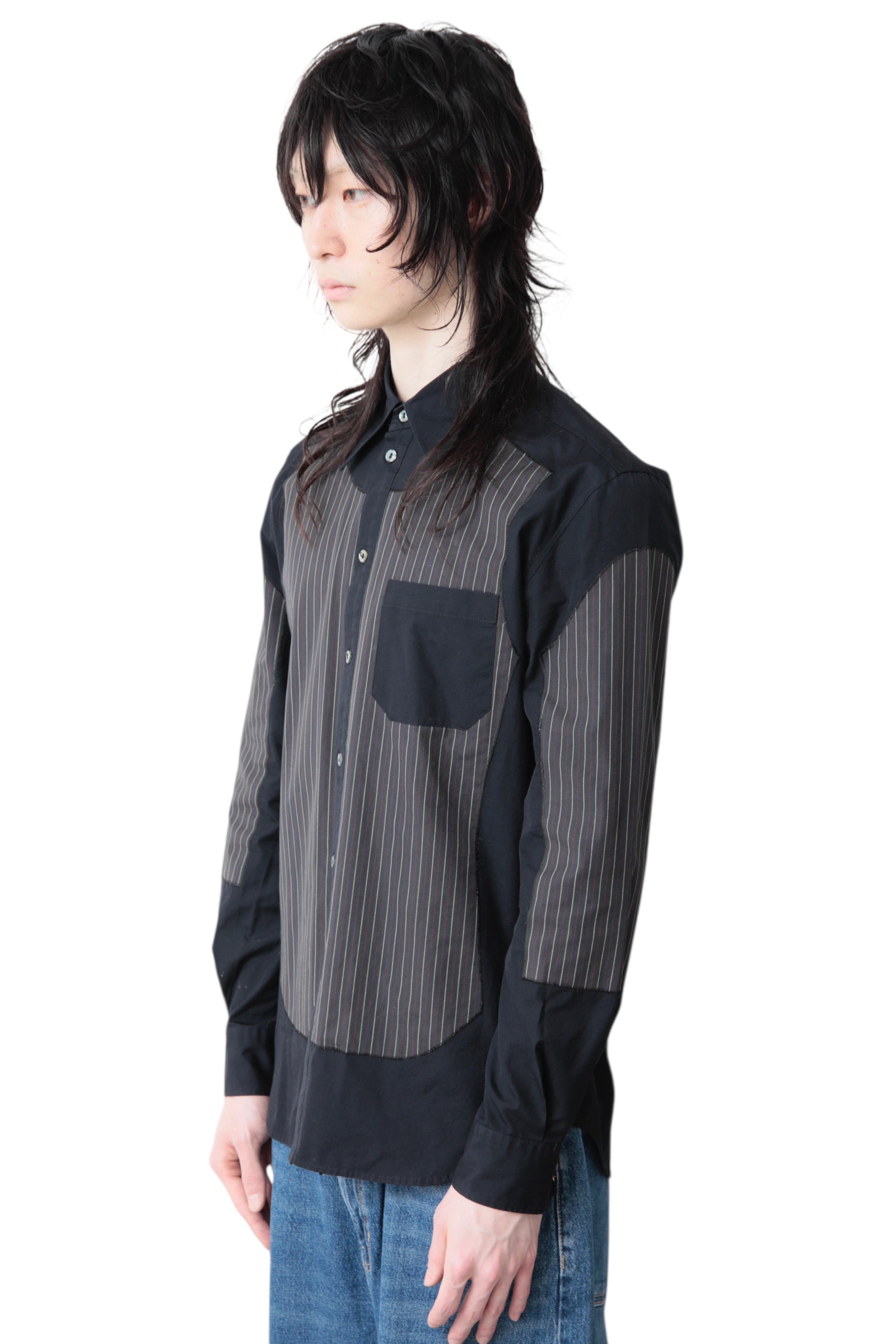 JEAN PAUL GAULTIER HOMME STRIPE PATTERN PASTED SHIRT