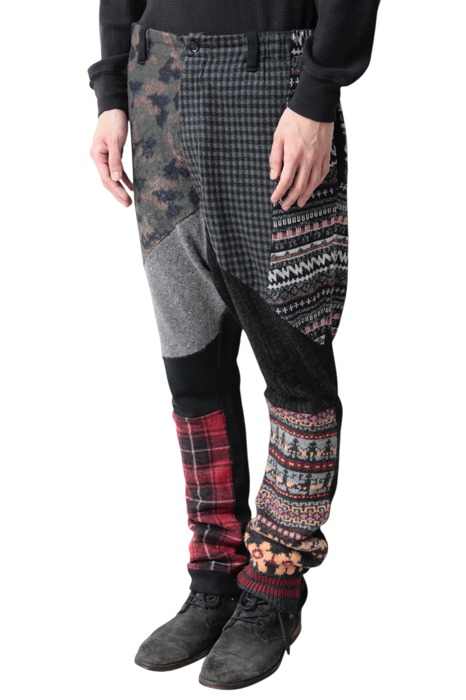NOZOMI ISHIGURO PATCHWORK SAROUEL PANTS