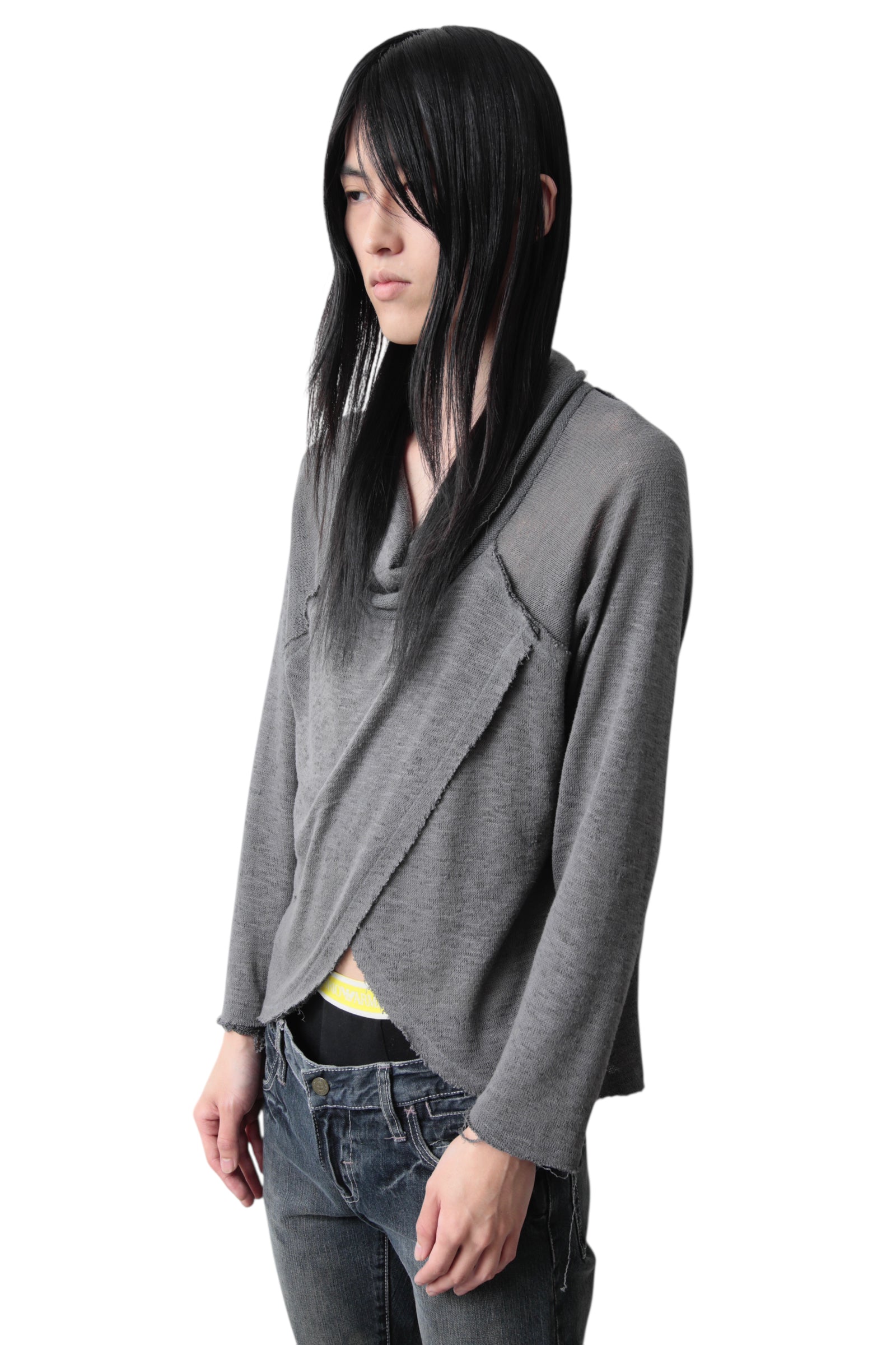 ASYMMETRY DRAPE SWEATER