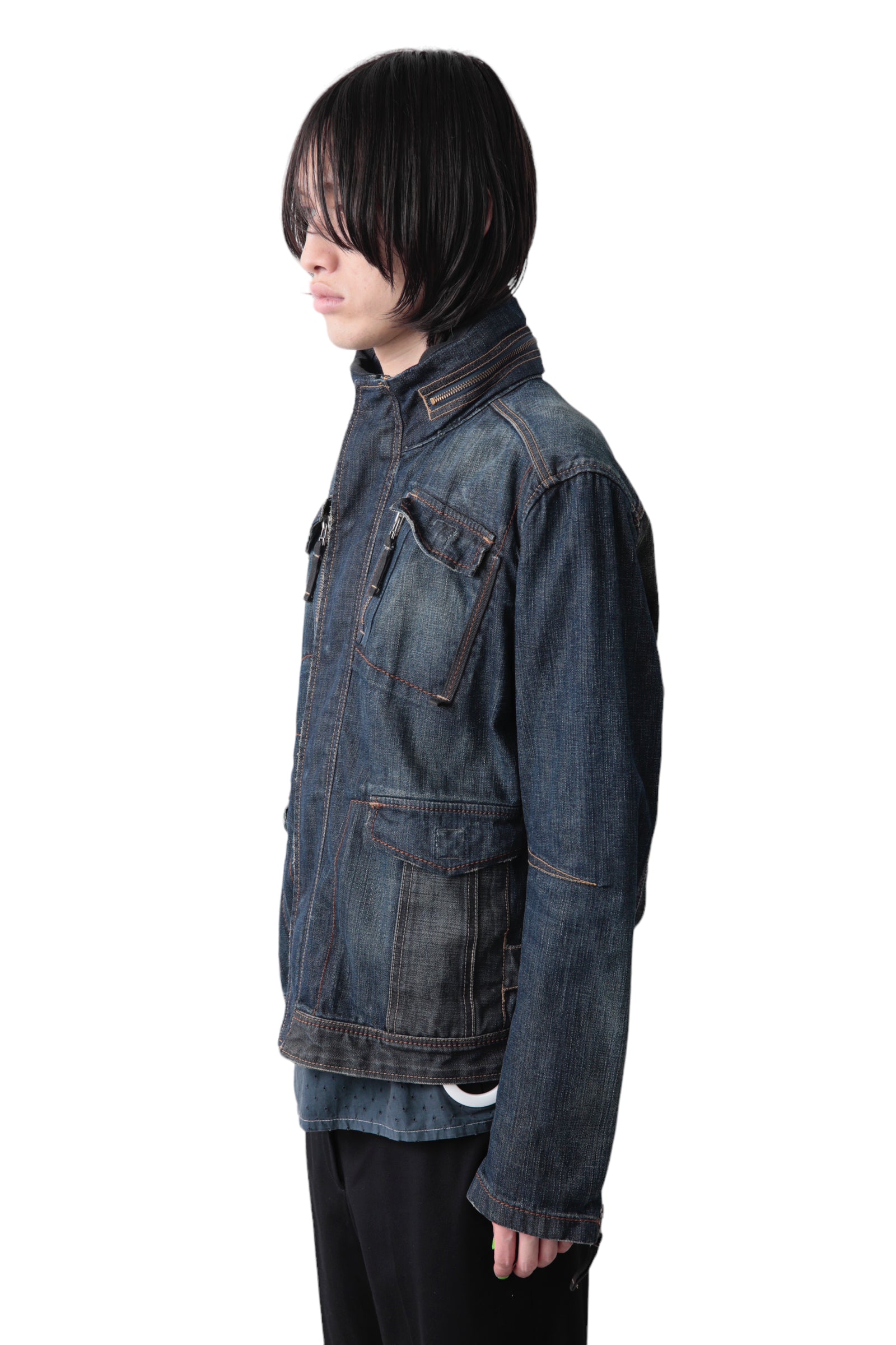 MARITHE + FRANCOIS GIRBAUD MILITARY DENIM JACKET