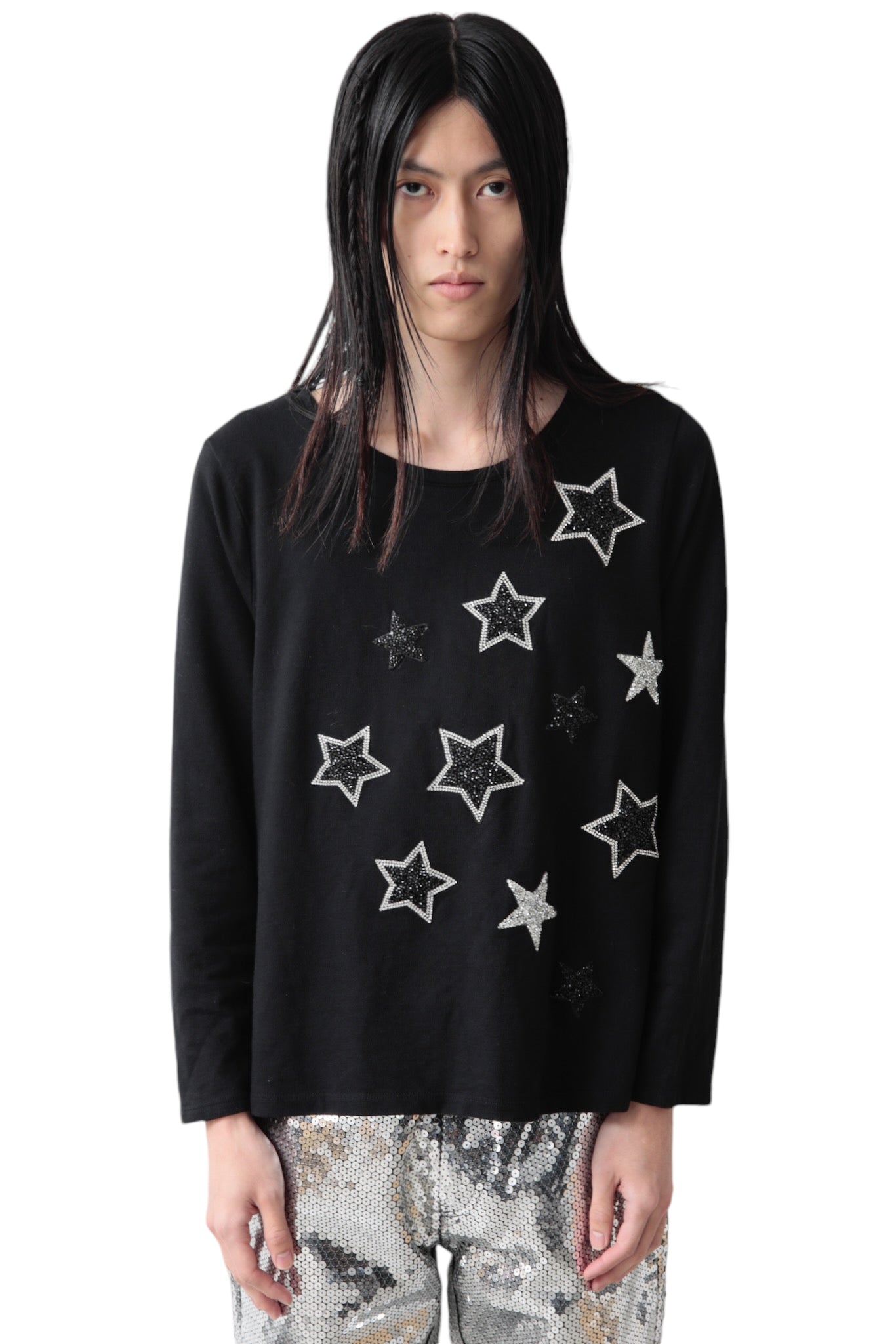 DECORATIVE STAR SWEAT TOP