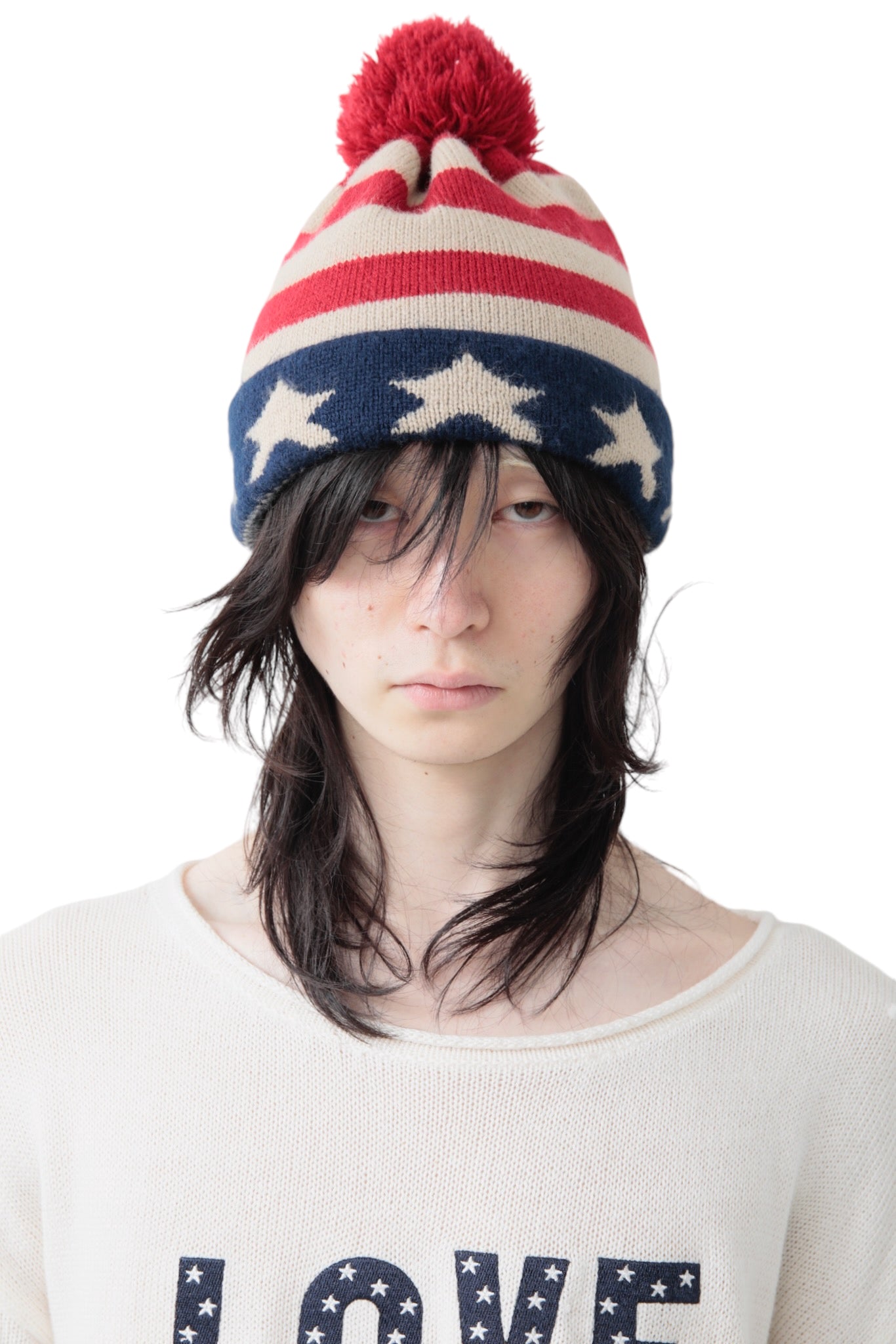 US FLAG PON PON BEANIE