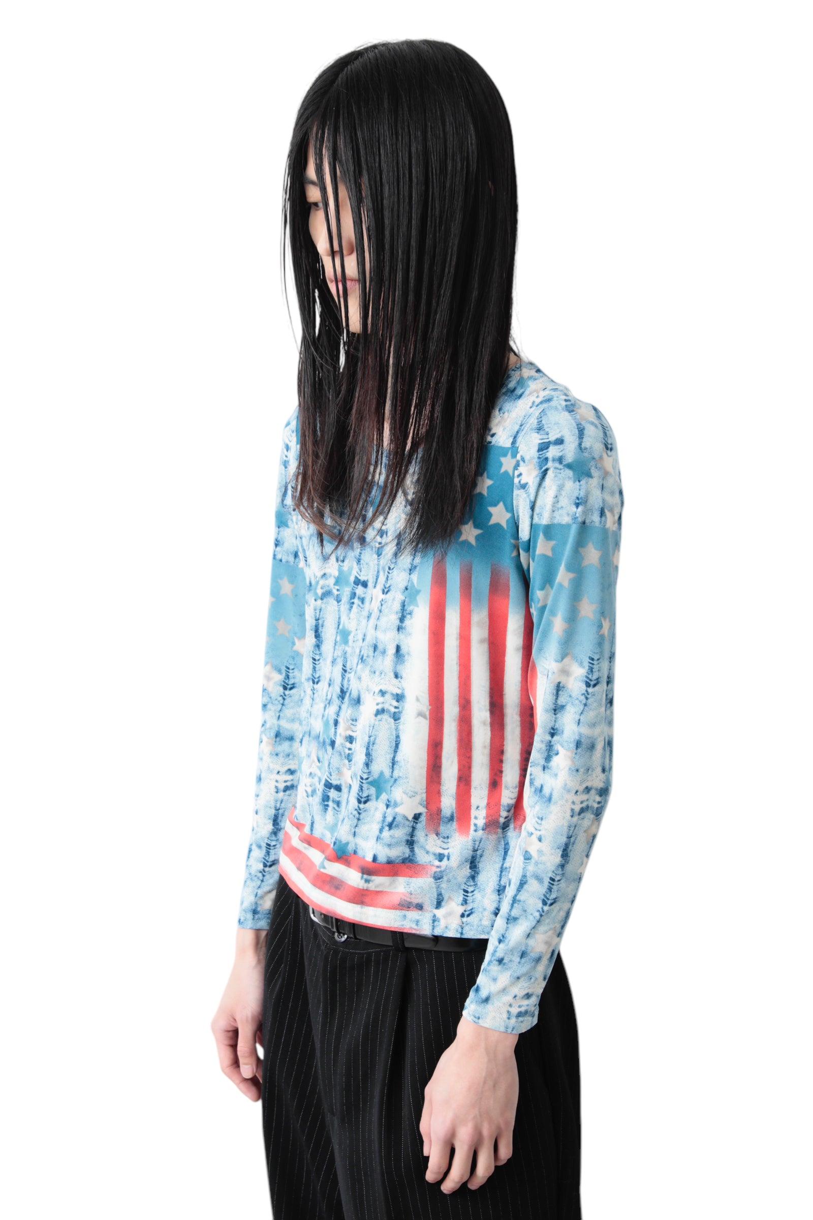 DISPERSED STAR TIE DYE LONG SLEEVE T-SHIRT