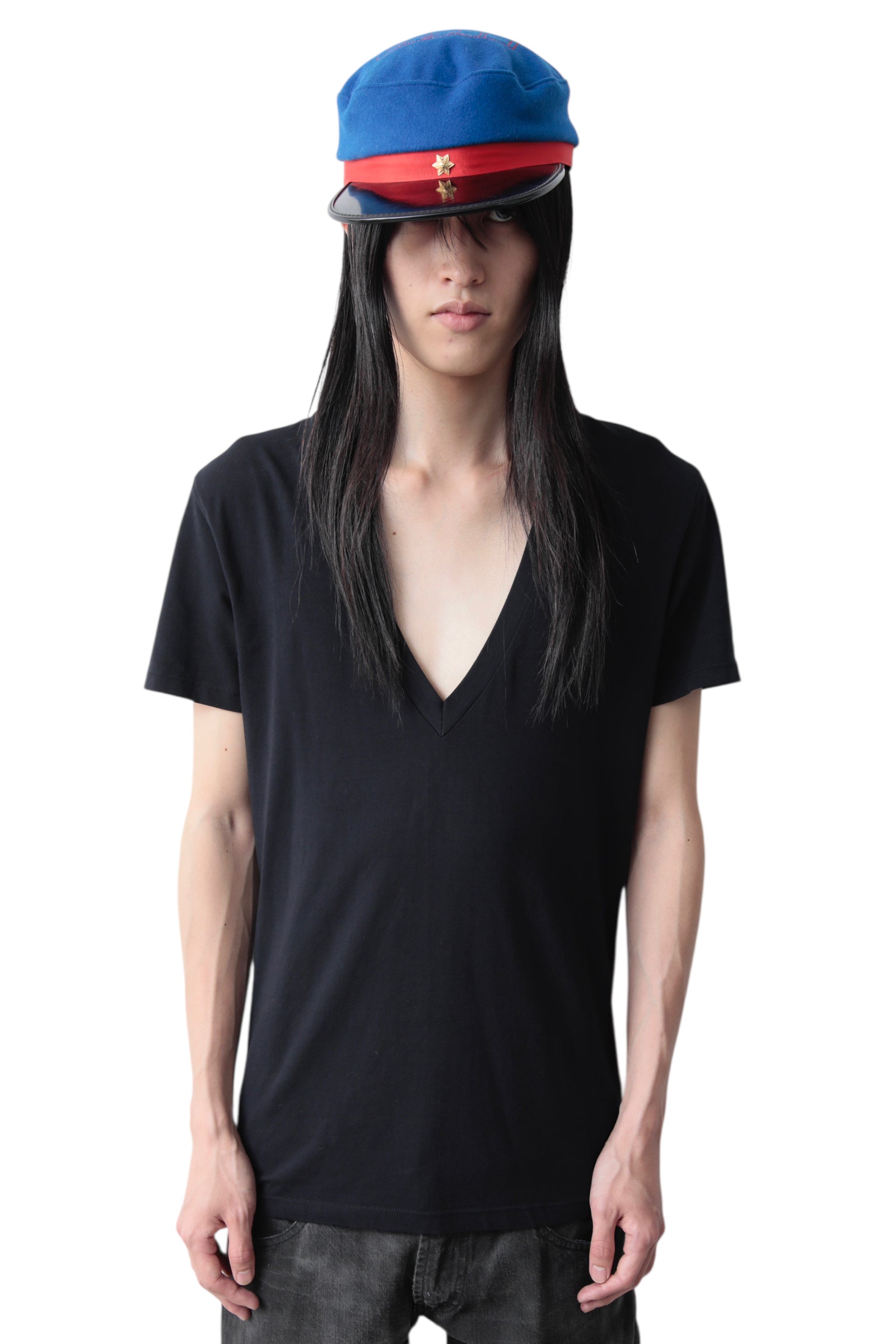 RAF SIMONS DEEP V-NECK T-SHIRT
