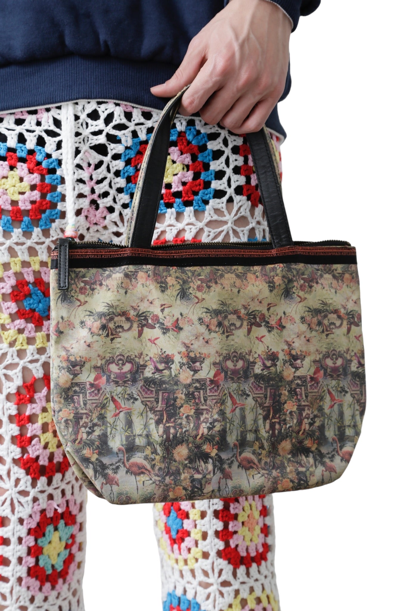 Jean-Paul GAULTIER PATTERNED FLAMINGO HAND BAG