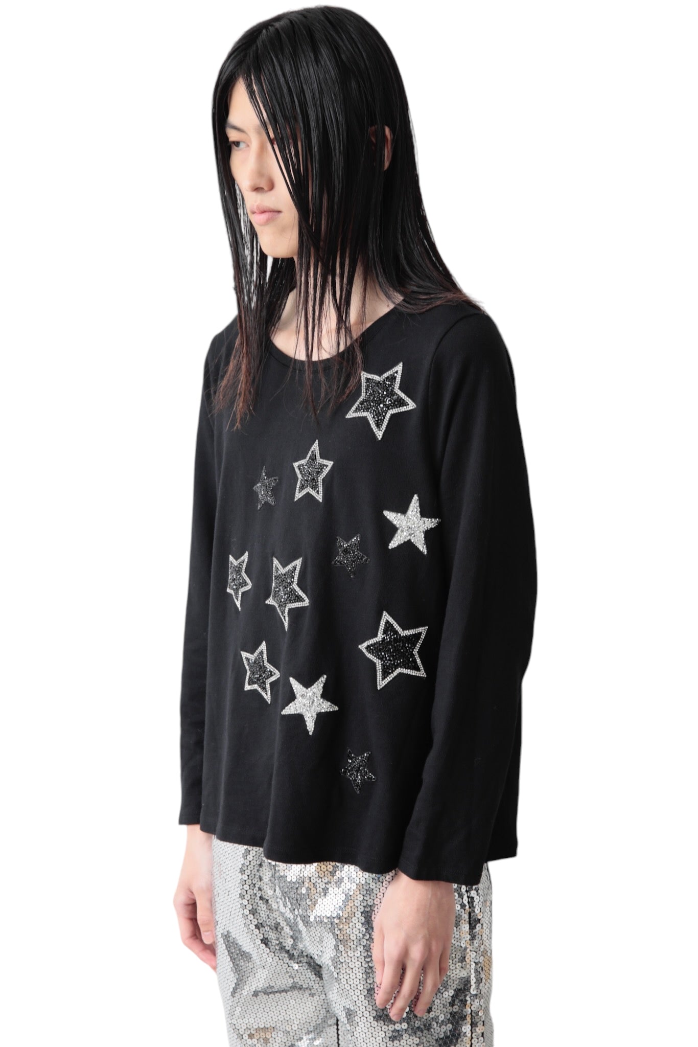 DECORATIVE STAR SWEAT TOP