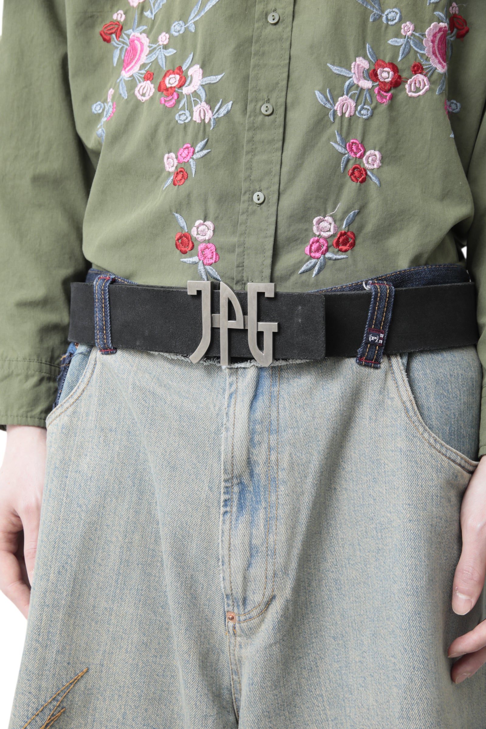JEAN PAUL GAULTIER LOGO BUCKLE BELT
