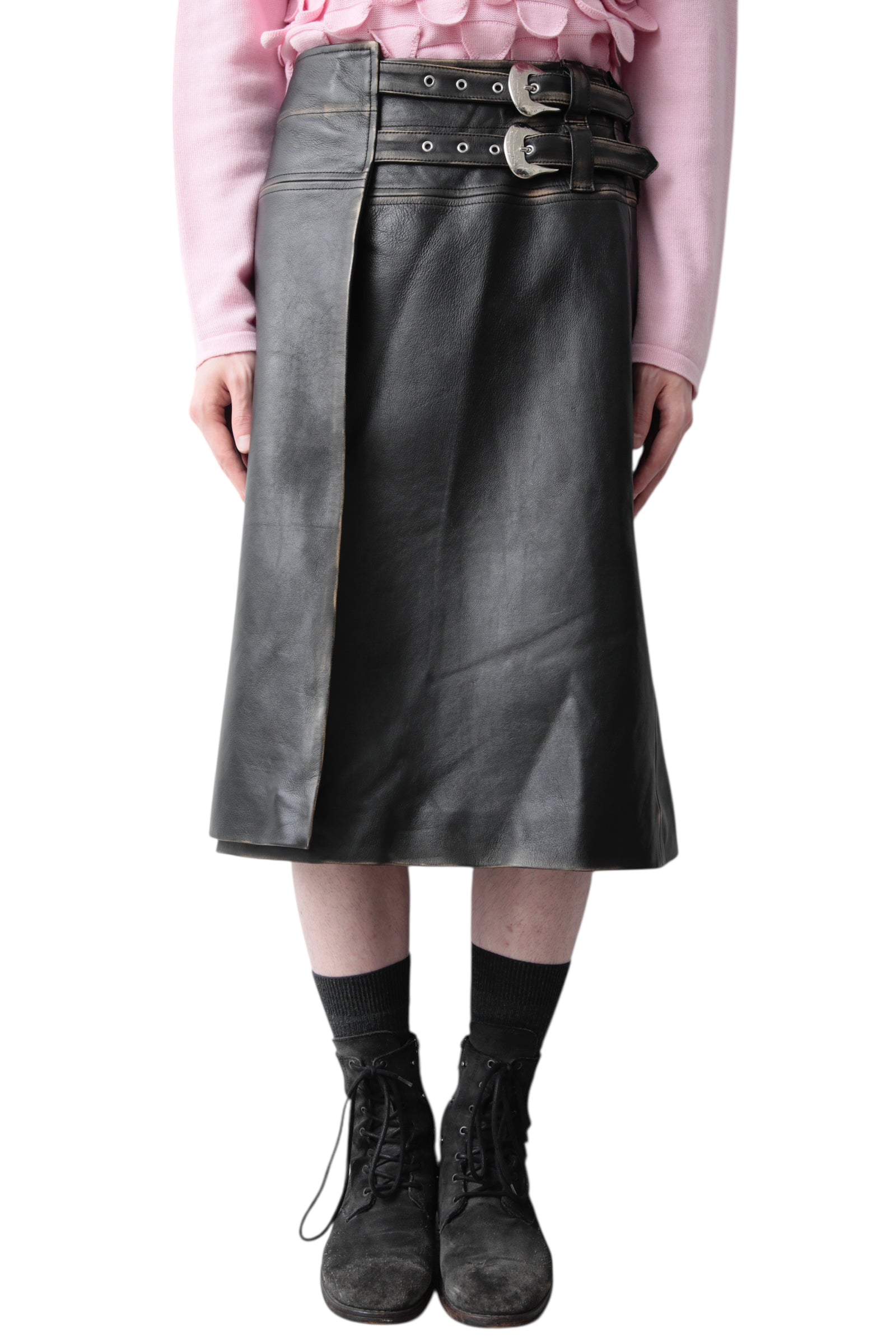 NAMACHEKO FLORA LEATHER SKIRT