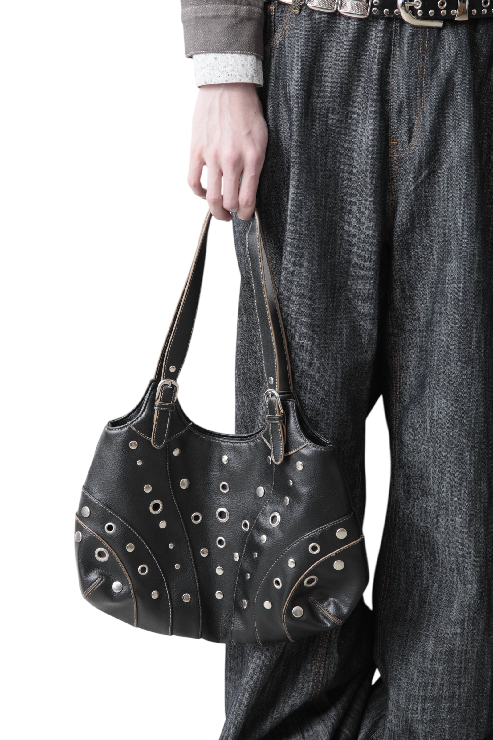 Eyelet Leather Hand Bag