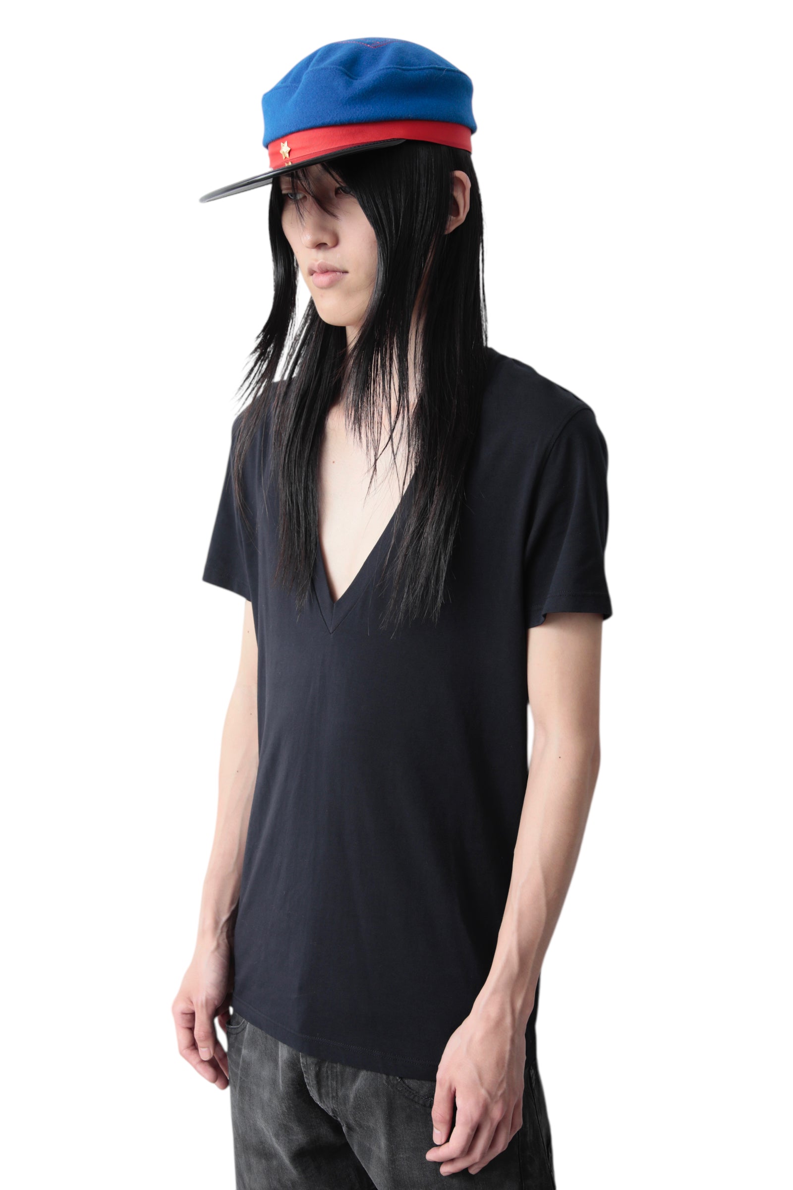 RAF SIMONS DEEP V-NECK T-SHIRT