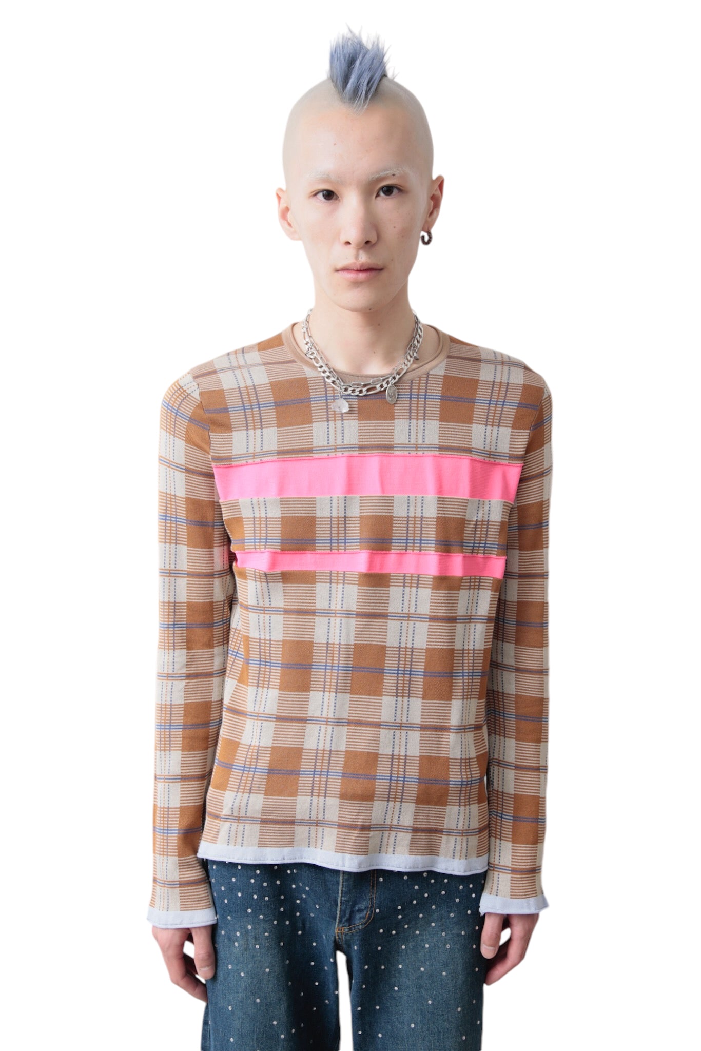 AD2001 COMME DES GARCONS HOMME PLUS CHECKER LINE TOP