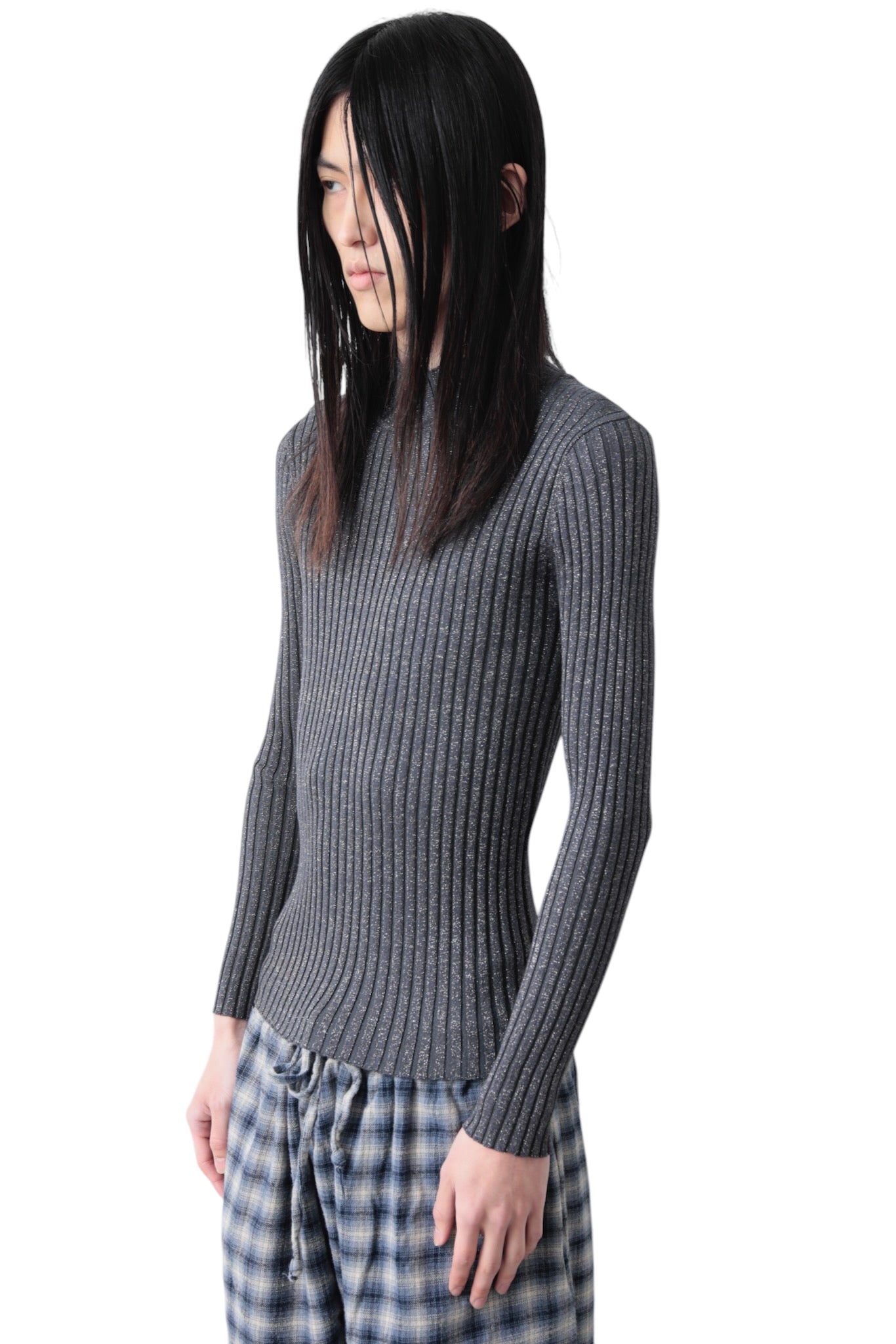 TIGHT LAME RIB SWEATER