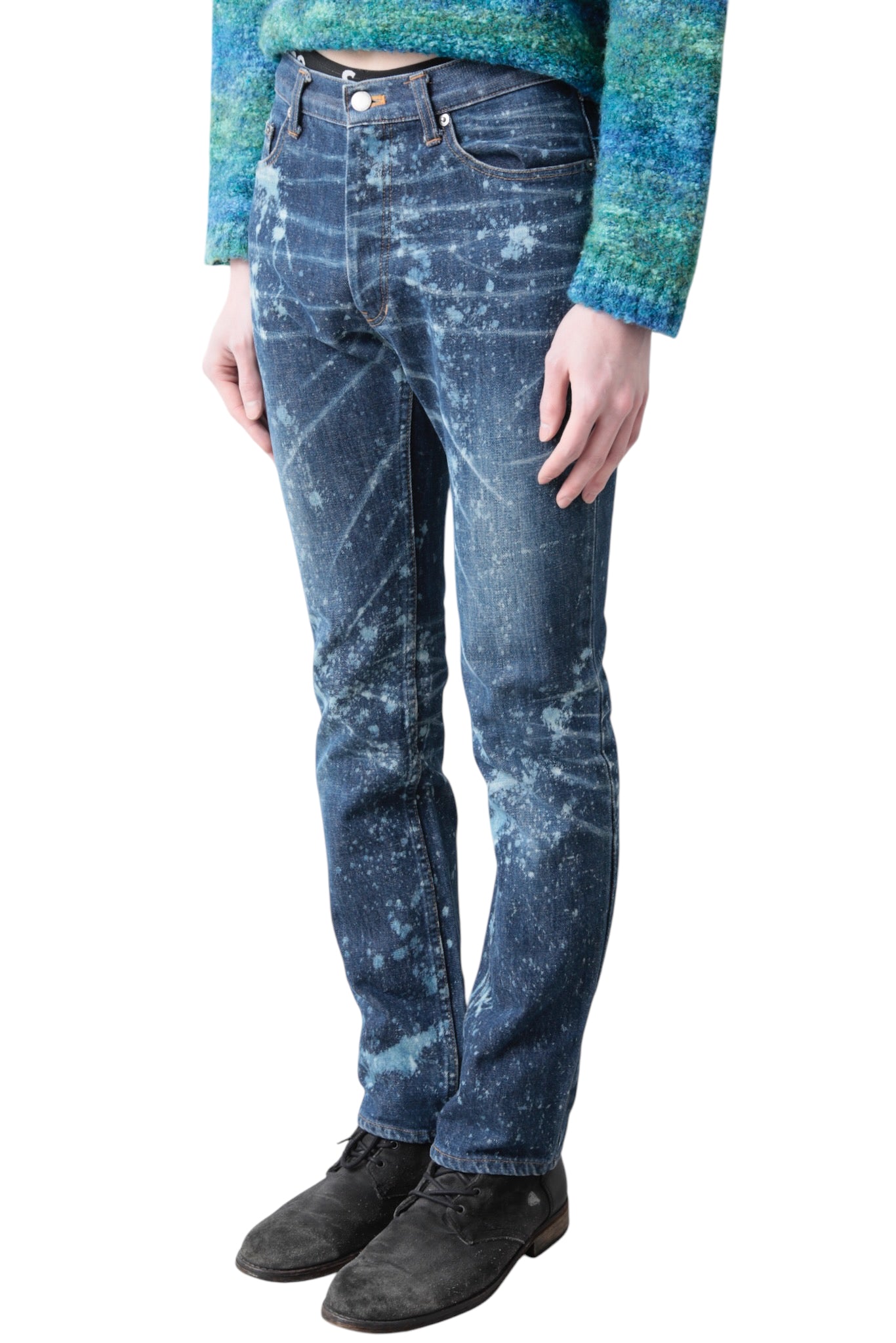 NUMBER (N)INE PAINTED STRAIGHT DENIM PANTS