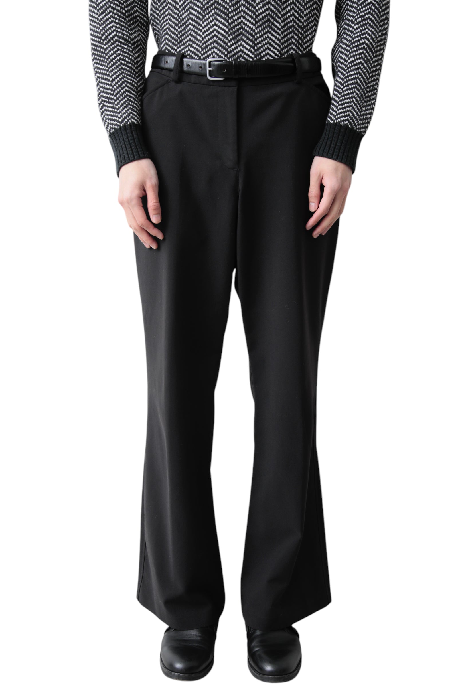 BLACK FLARE SLACKS