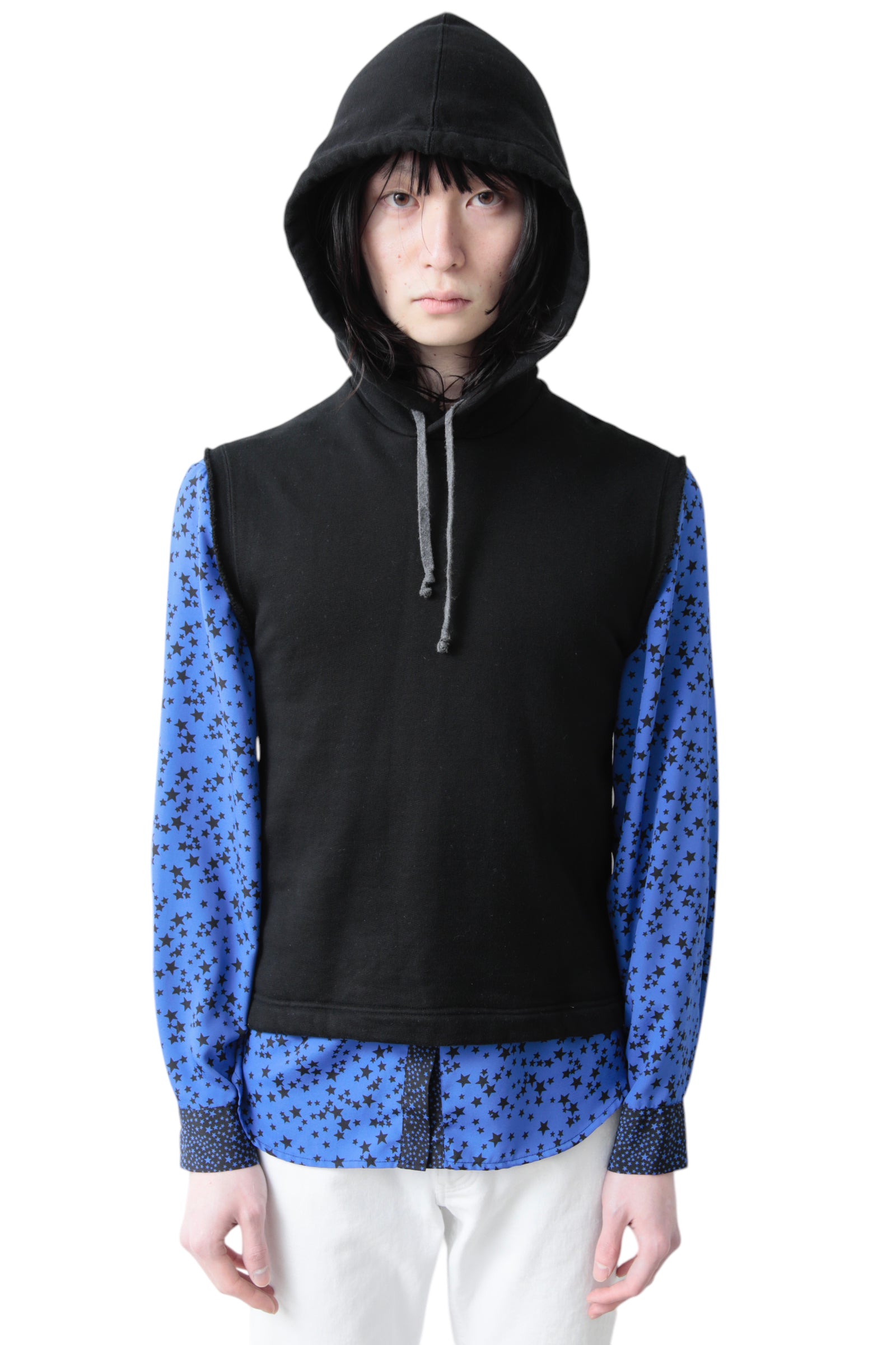 AD2012 COMME DES GARCONS HOMME PLUS STUDDED NO SLEEVE HOODIE