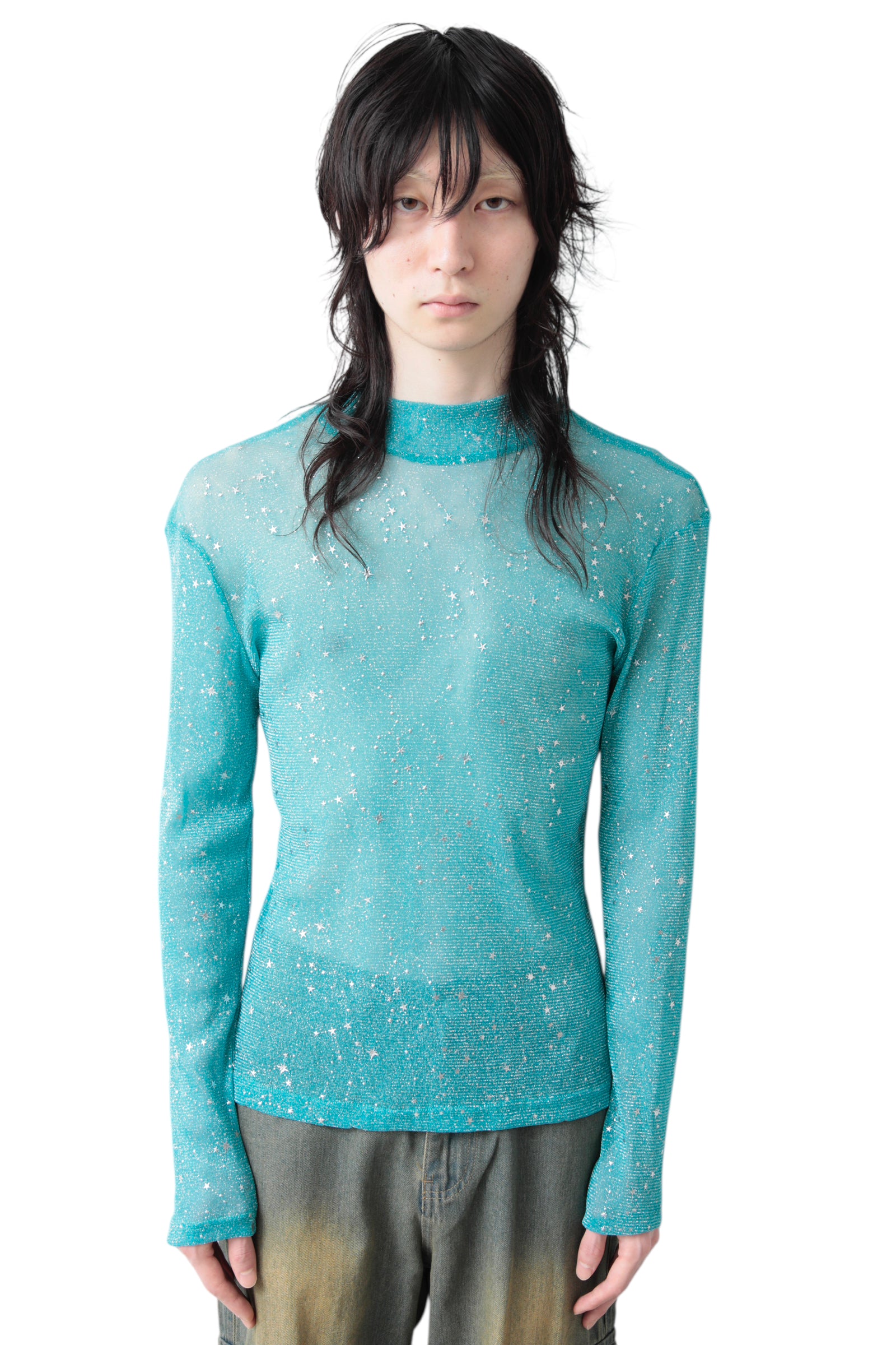 LAME STAR LONG SLEEVE TOP