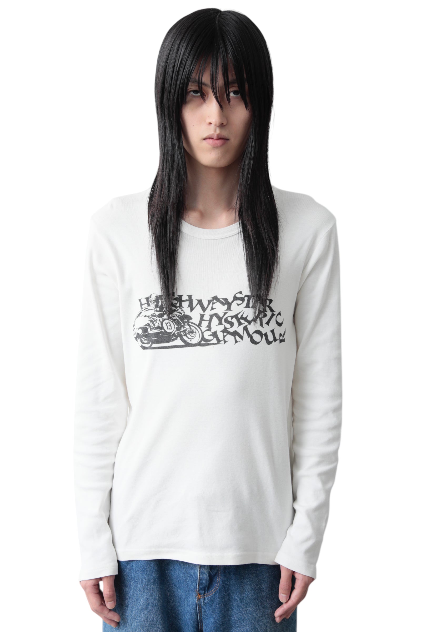 EARLY 2000S HYSTERIC GLAMOR UNBLANCED FONT LONG SLEEVE T-SHIRT