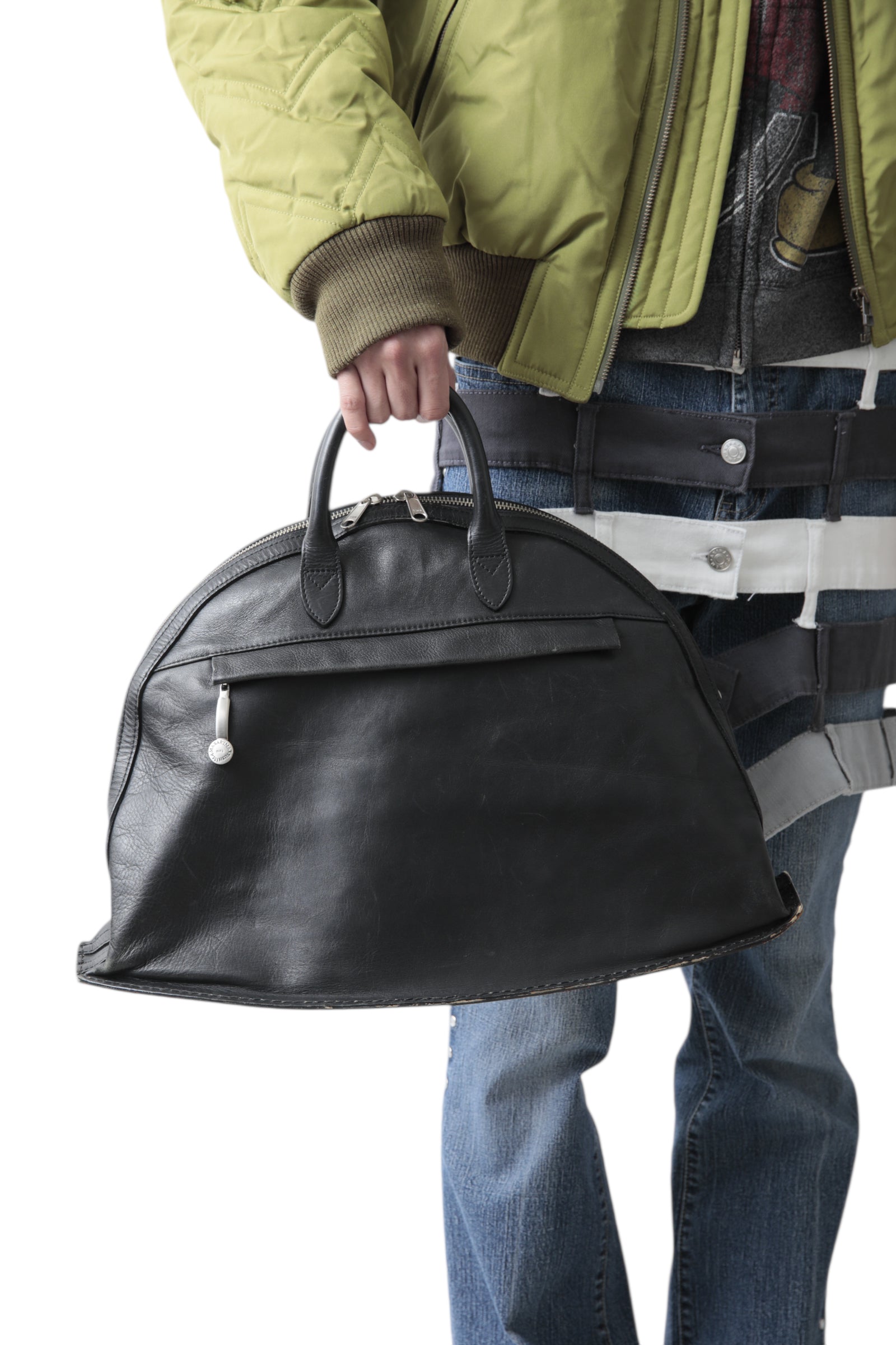 EARLY 2000S MASAKI MATSUSHIMA SEMICIRCLE HAND BAG