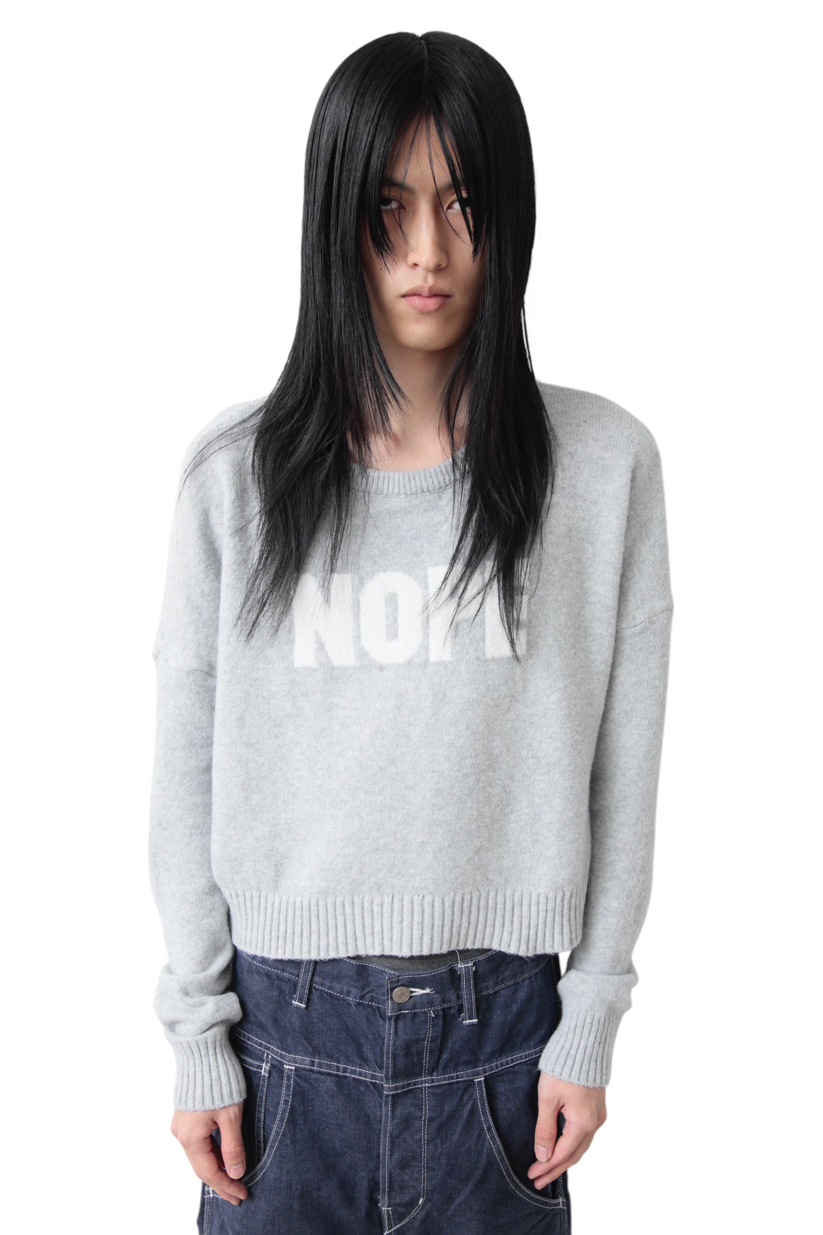 "NOPE" CROPPED SWEATER