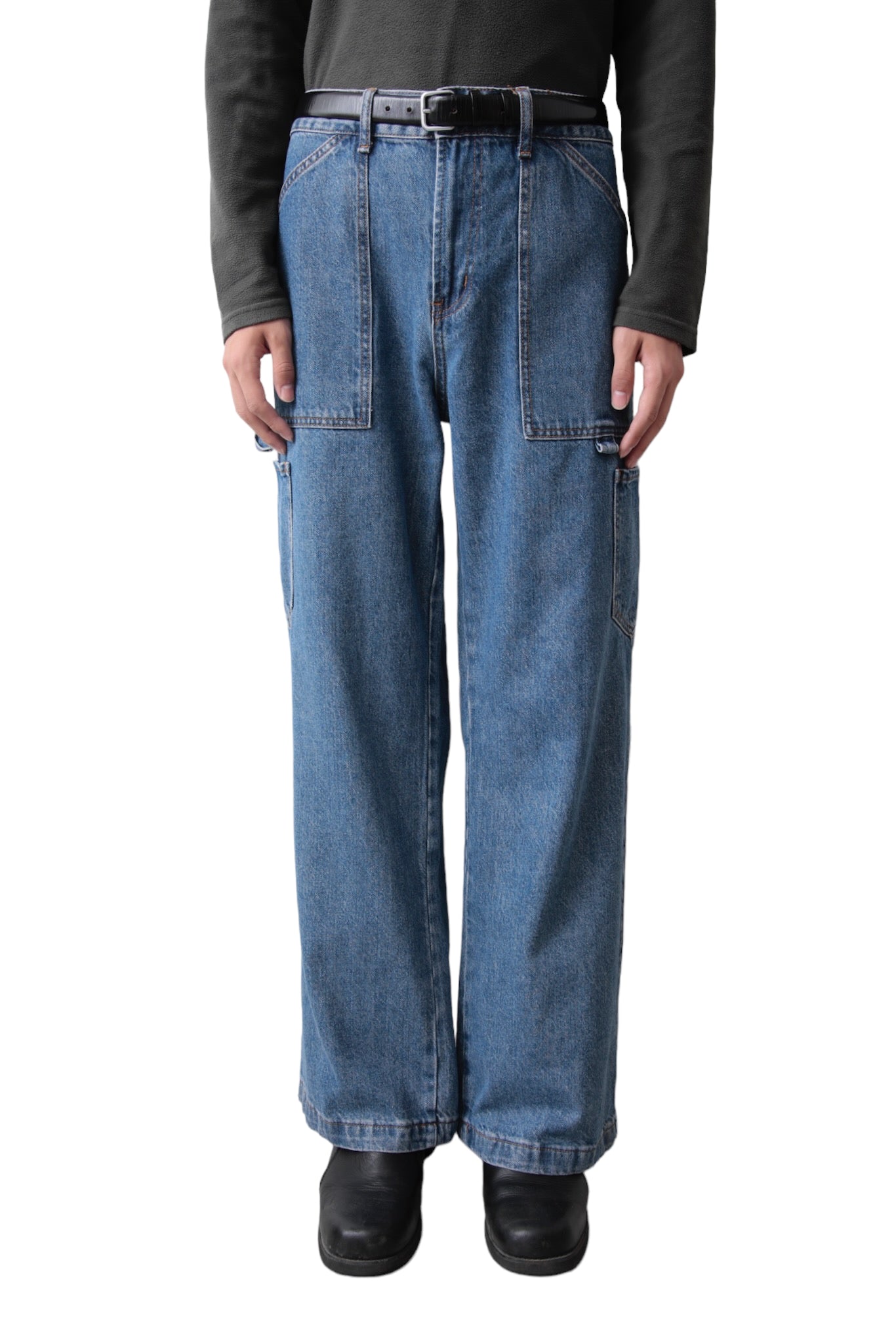 BLUE BAGGY CARGO DENIM PANTS