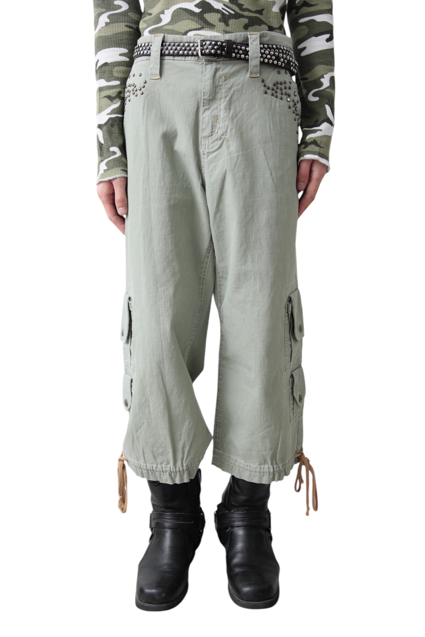 DECORATIVE CROPPED CARGO PANTS