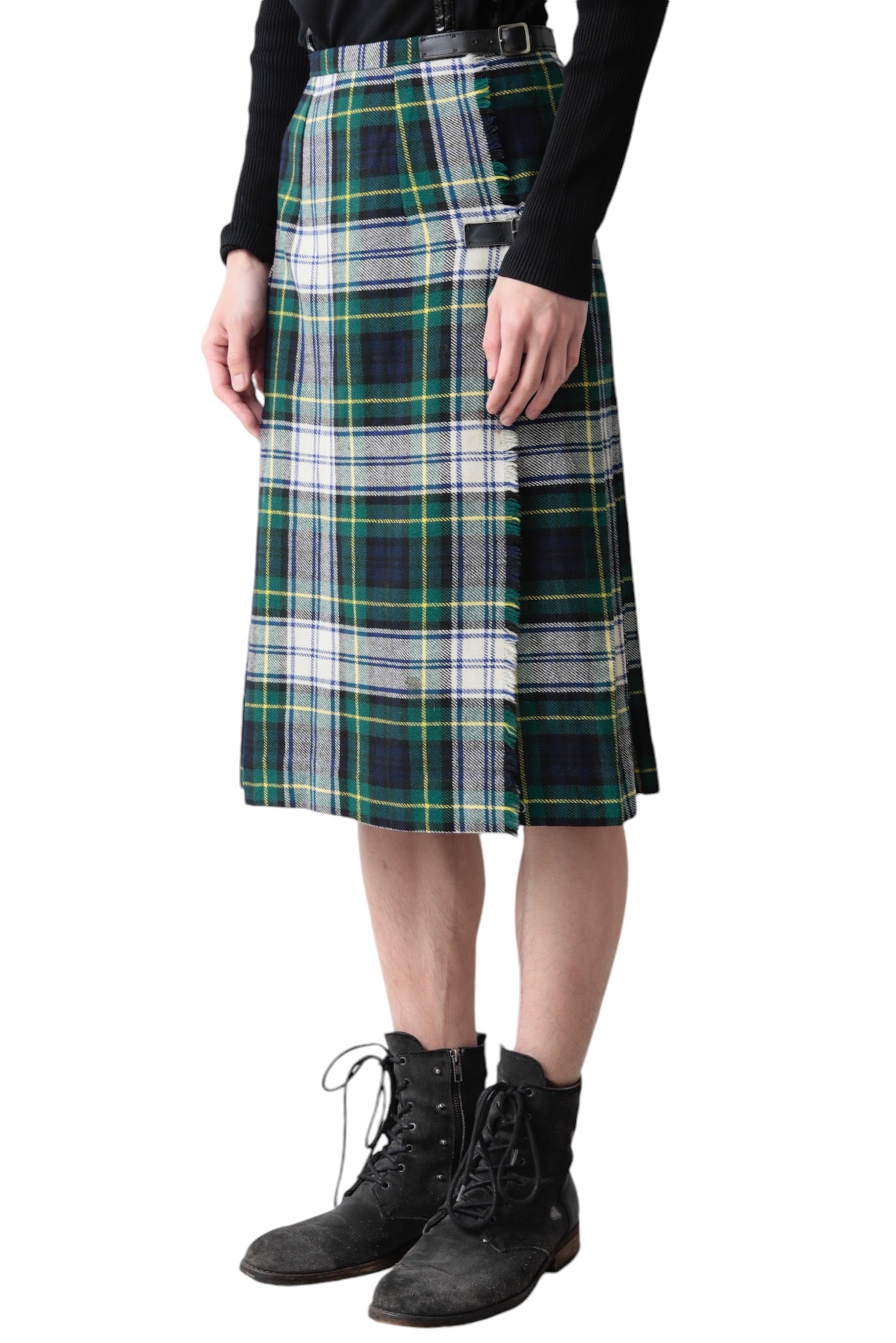 TARTAN CHECK PLEATS SKIRT