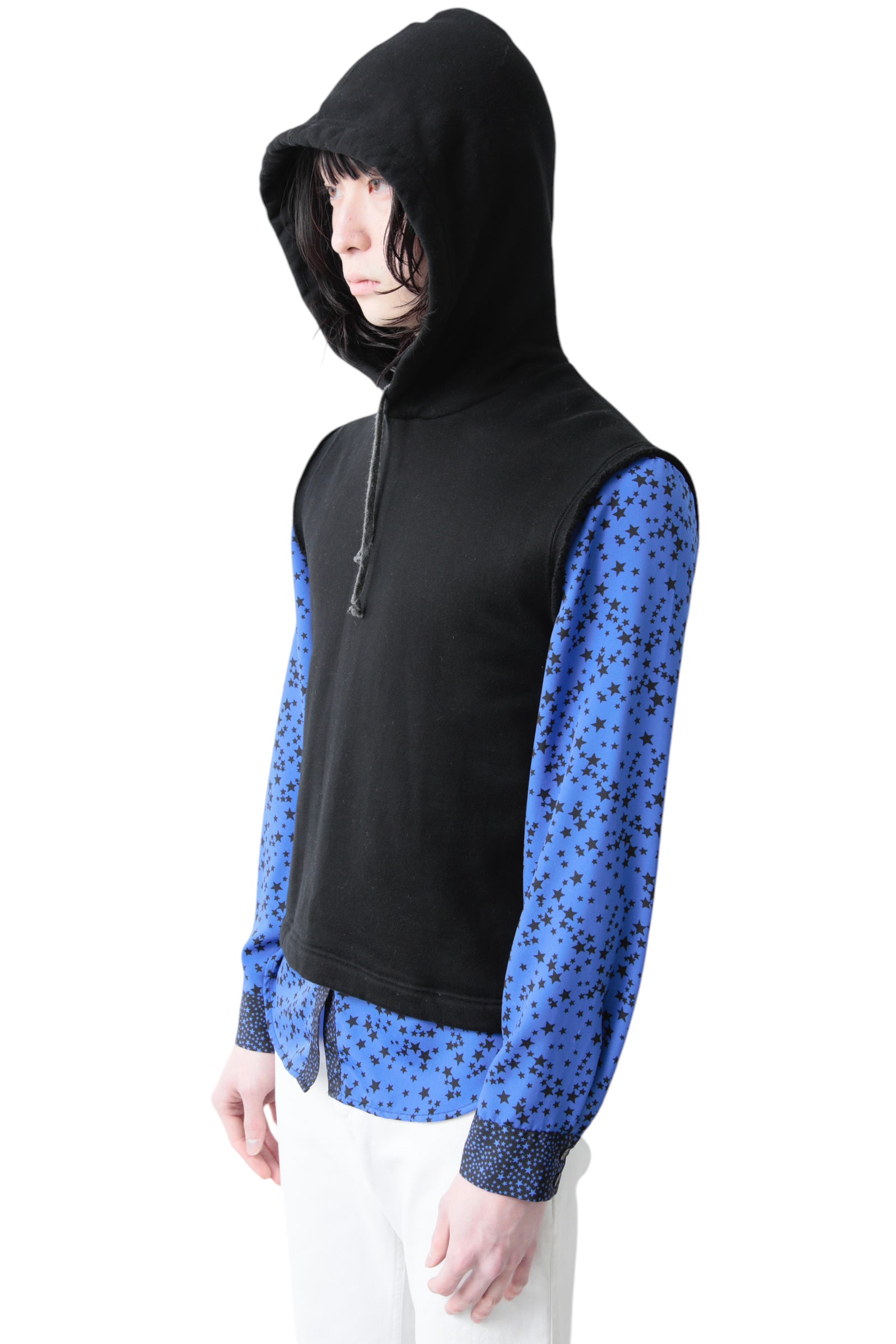 AD2012 COMME DES GARCONS HOMME PLUS STUDDED NO SLEEVE HOODIE