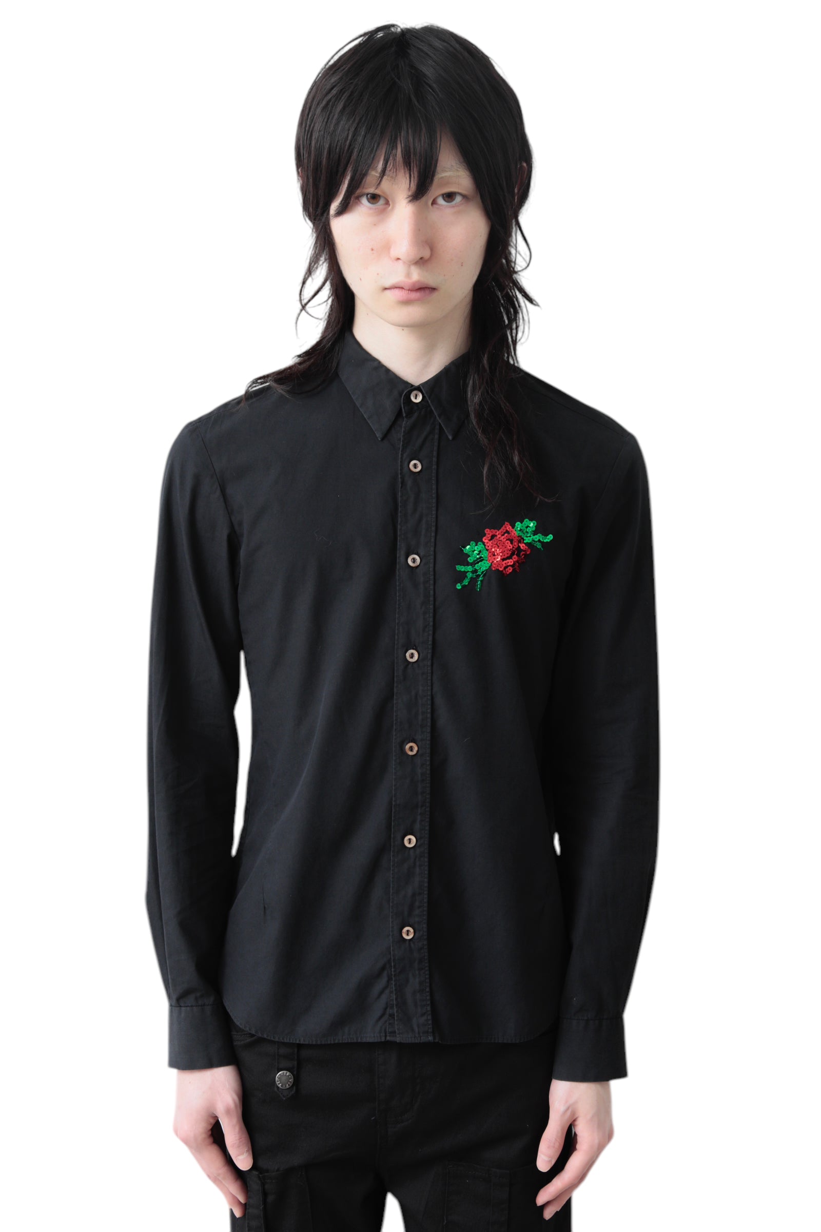2006S/S NUMBER (N)INE ROSE SEQUINS SHIRT