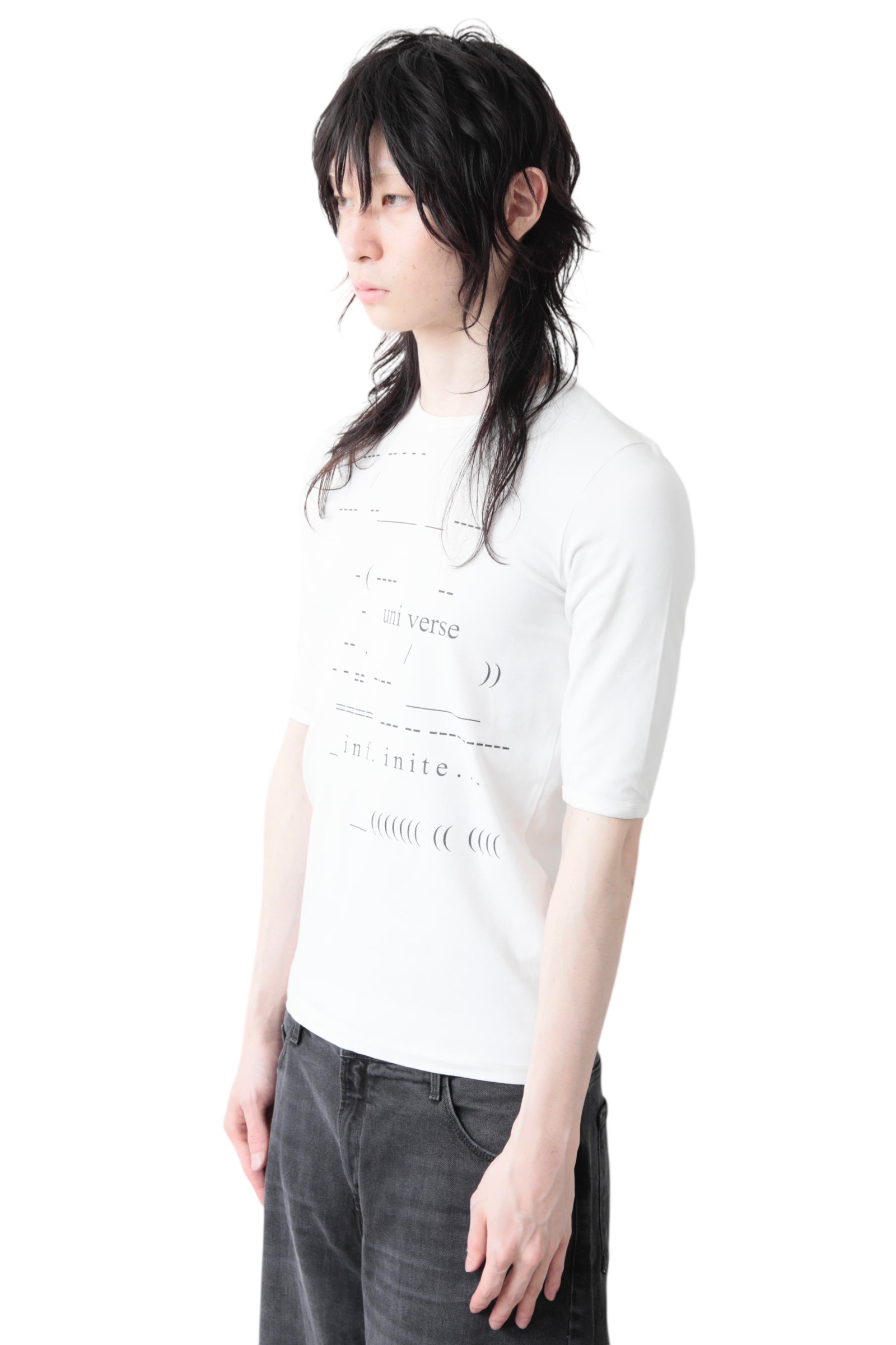2005S/S RAF SIMONS CROPPED TIGHT SLEEVE T-SHIRT