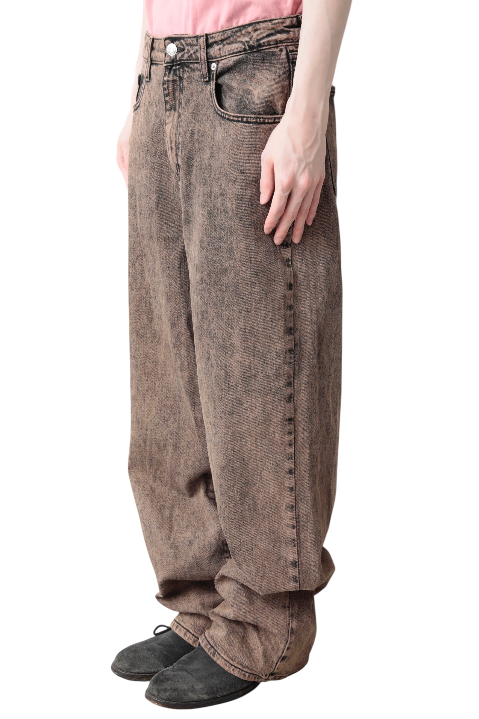 CHEMICAL WASHED BAGGY DENIM PANTS