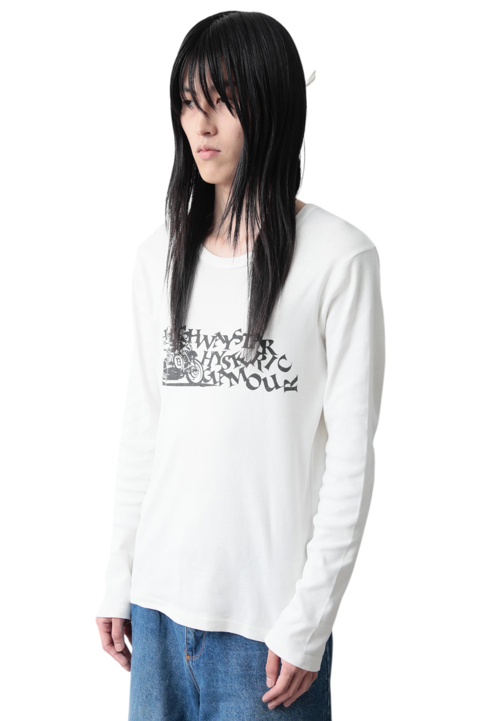 EARLY 2000S HYSTERIC GLAMOR UNBLANCED FONT LONG SLEEVE T-SHIRT