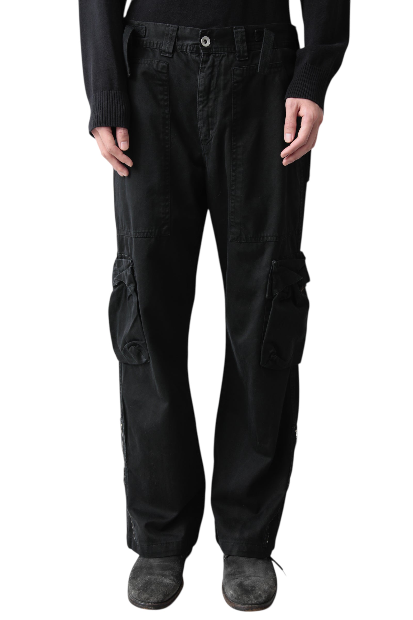 ZIP SLIT MULTI POCKET CARGO PANTS