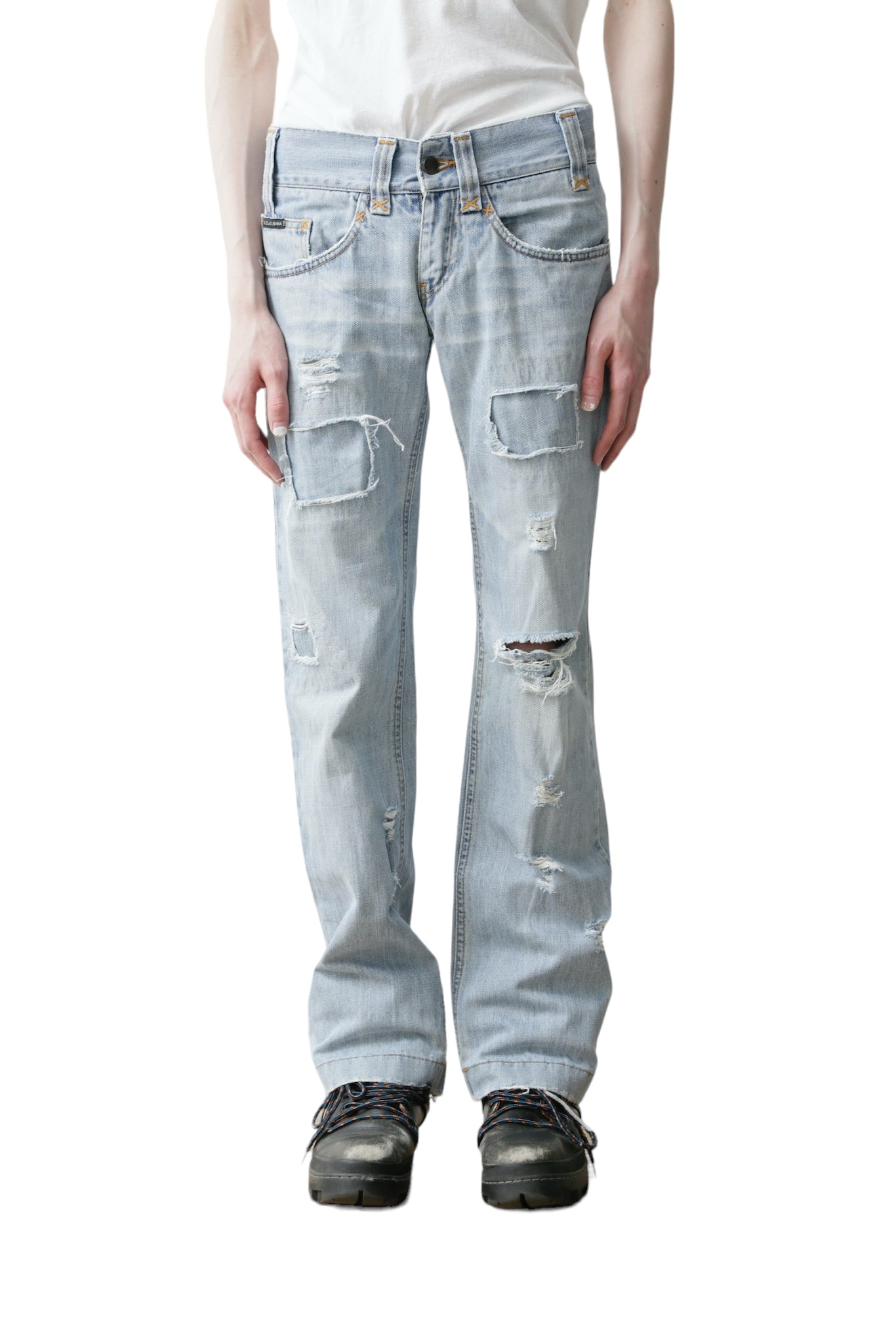 DOLCE & GABBANA DAMAGE DENIM PANTS