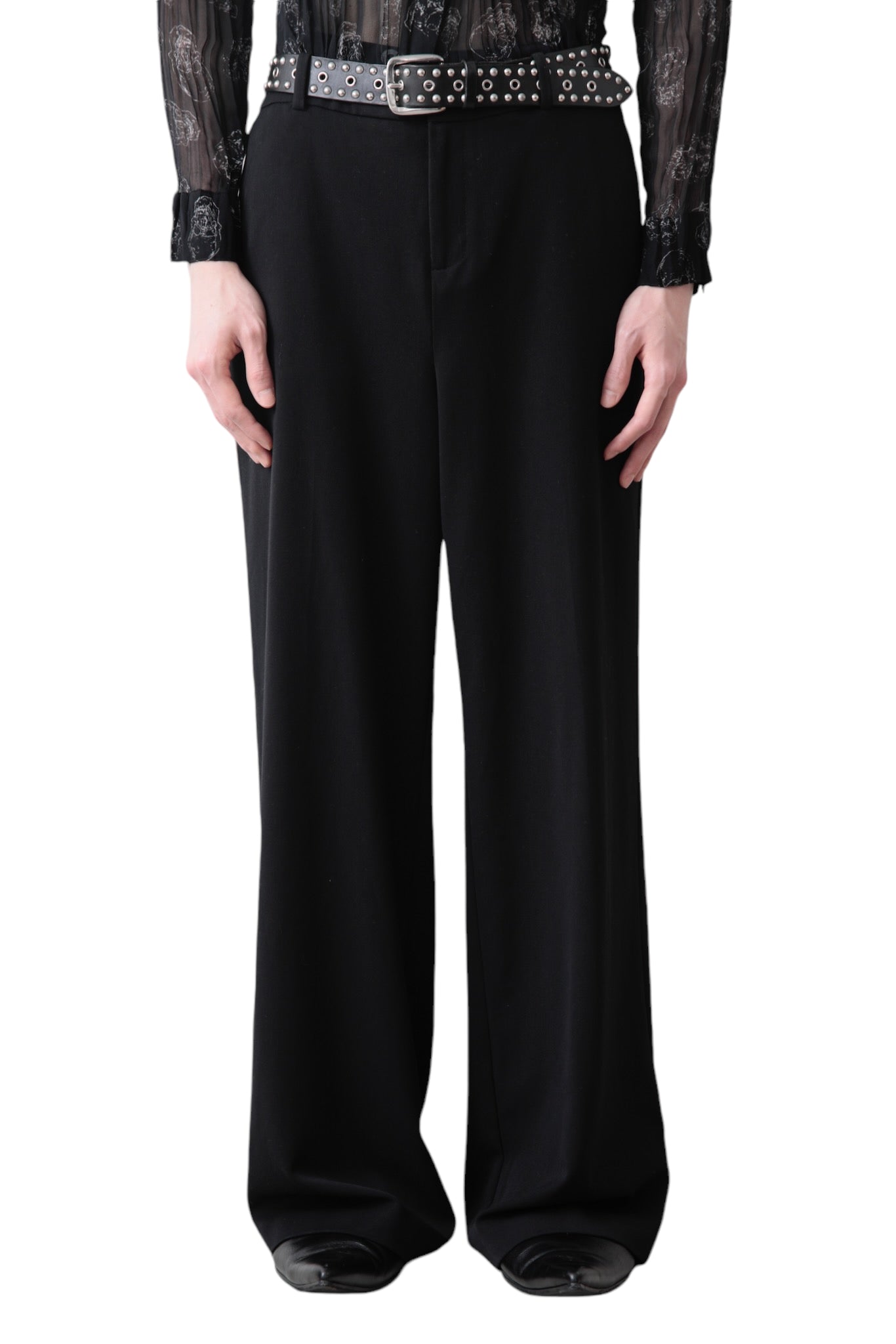 BLACK FLARE SLACKS