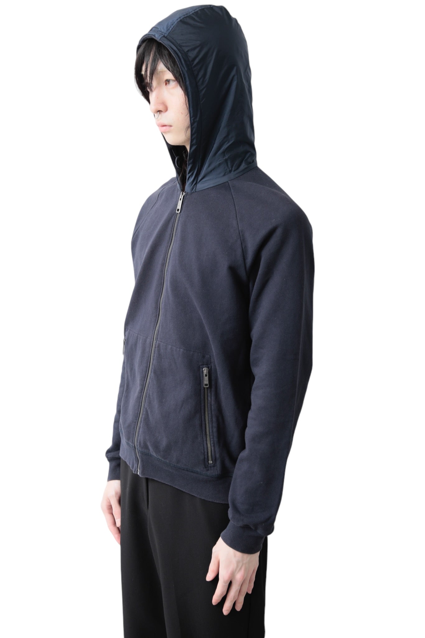 PRADA SWITCHING ZIP UP HOODIE