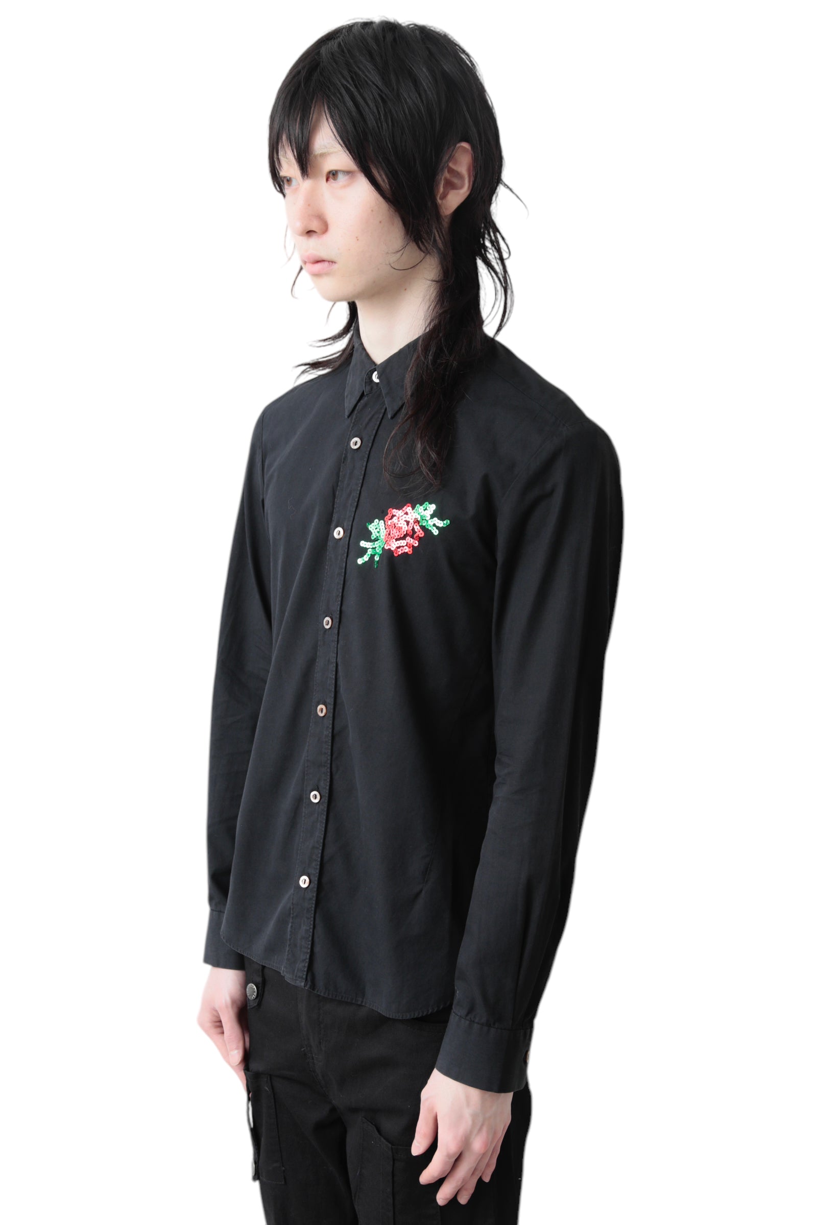 2006S/S NUMBER (N)INE ROSE SEQUINS SHIRT