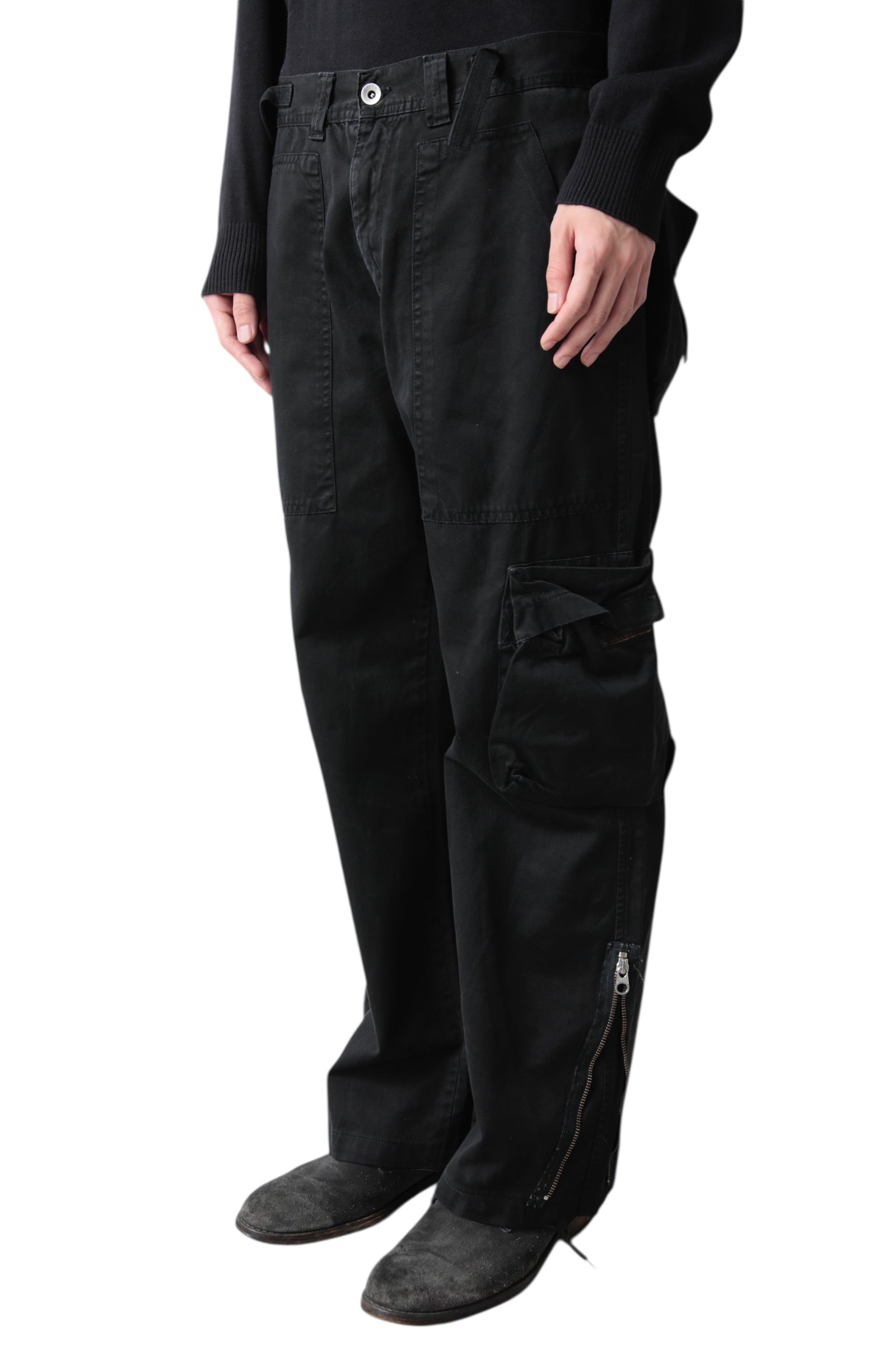 ZIP SLIT MULTI POCKET CARGO PANTS